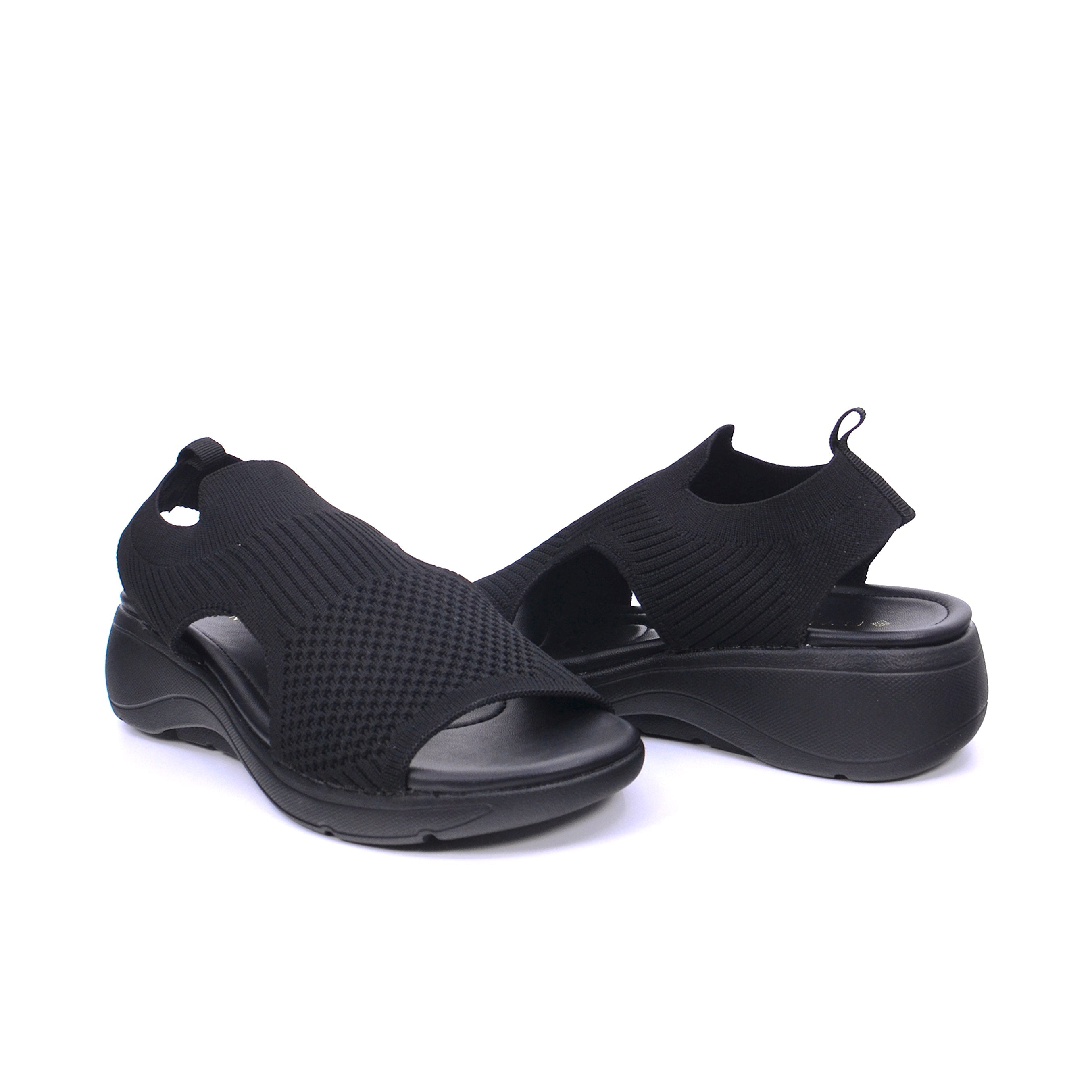 Mynaal 414Rj382 Women's Sporty Slingback Sandal #color_Black