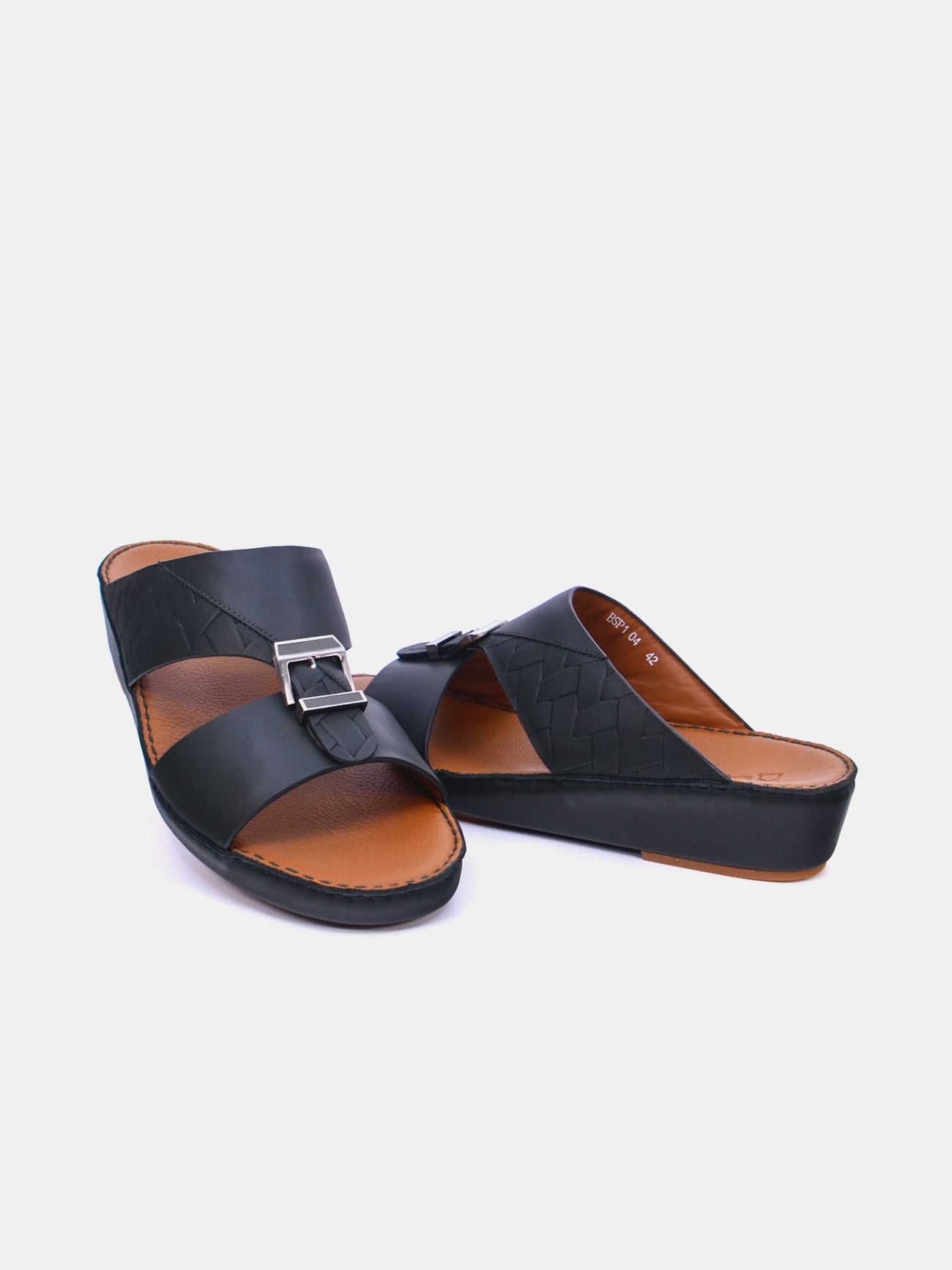 Barjeel Uno BSP1-04 Men's Sandals #color_Black