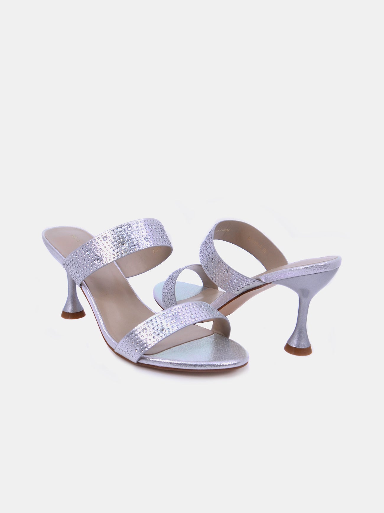 Mynaal Lylith Women's Kitten Heel Sandals #color_Silver
