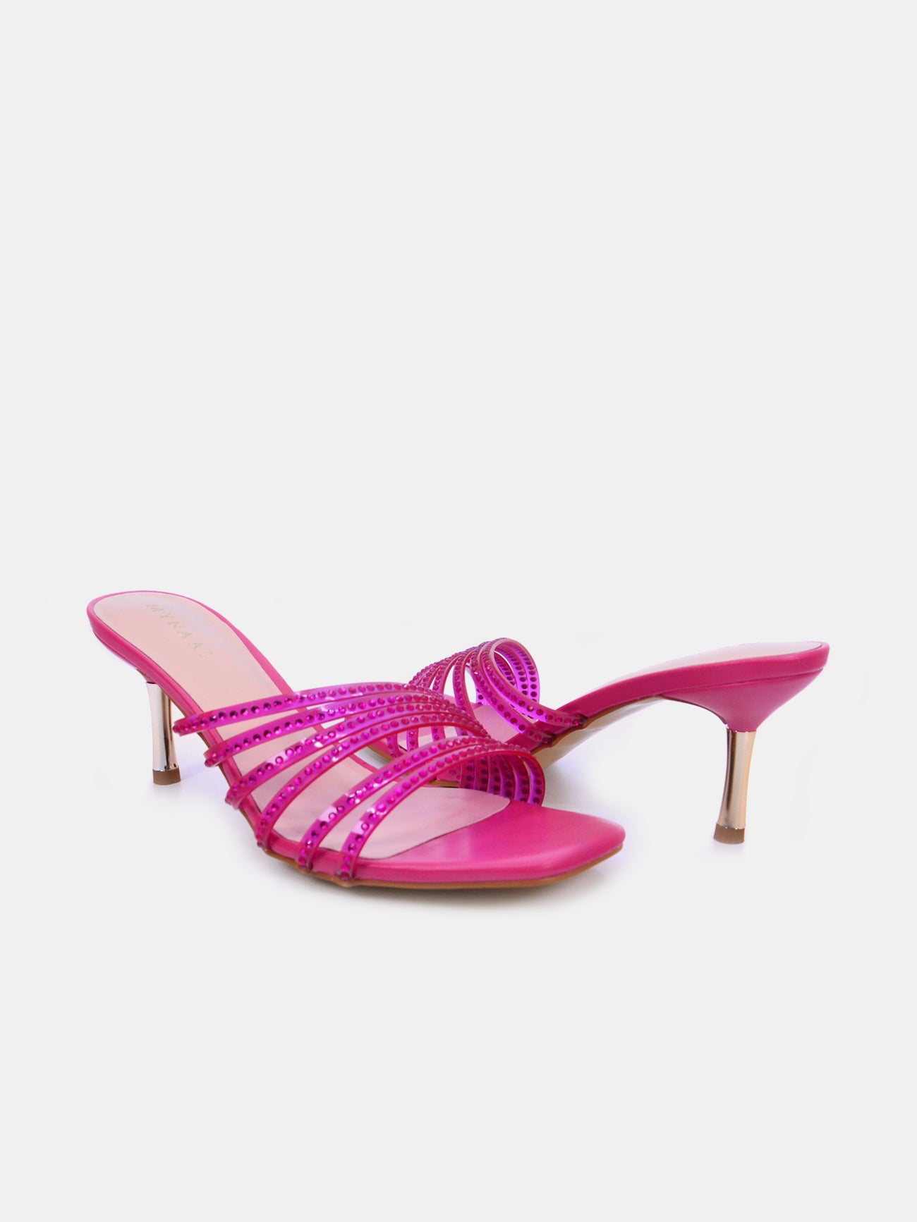Mynaal Shyna Women's Pencil Heel Sandals #color_Pink