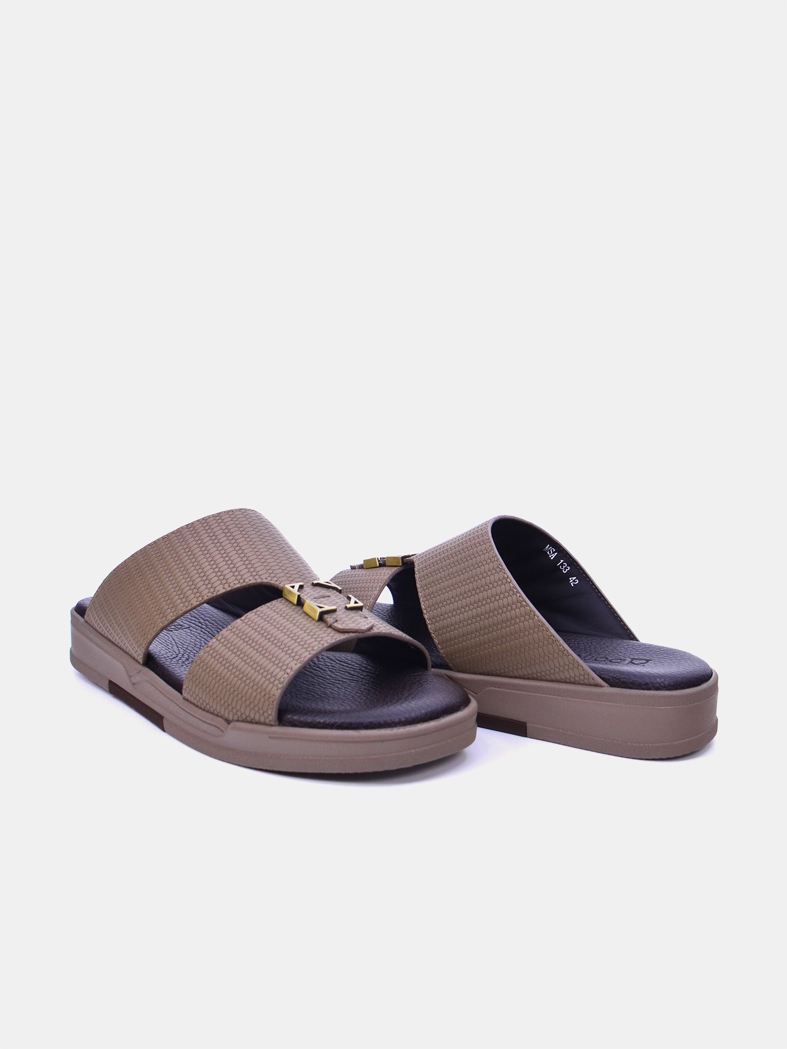 Barjeel Uno MSA133 Men Arabic Sandals #color_Beige