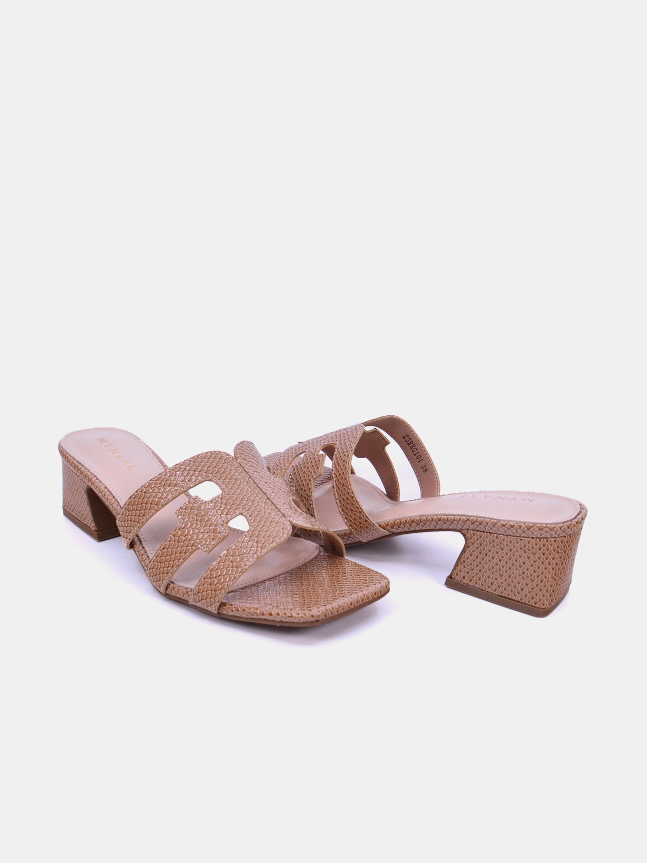 Mynaal Celestia Women's Block Heel Sandals #color_Beige