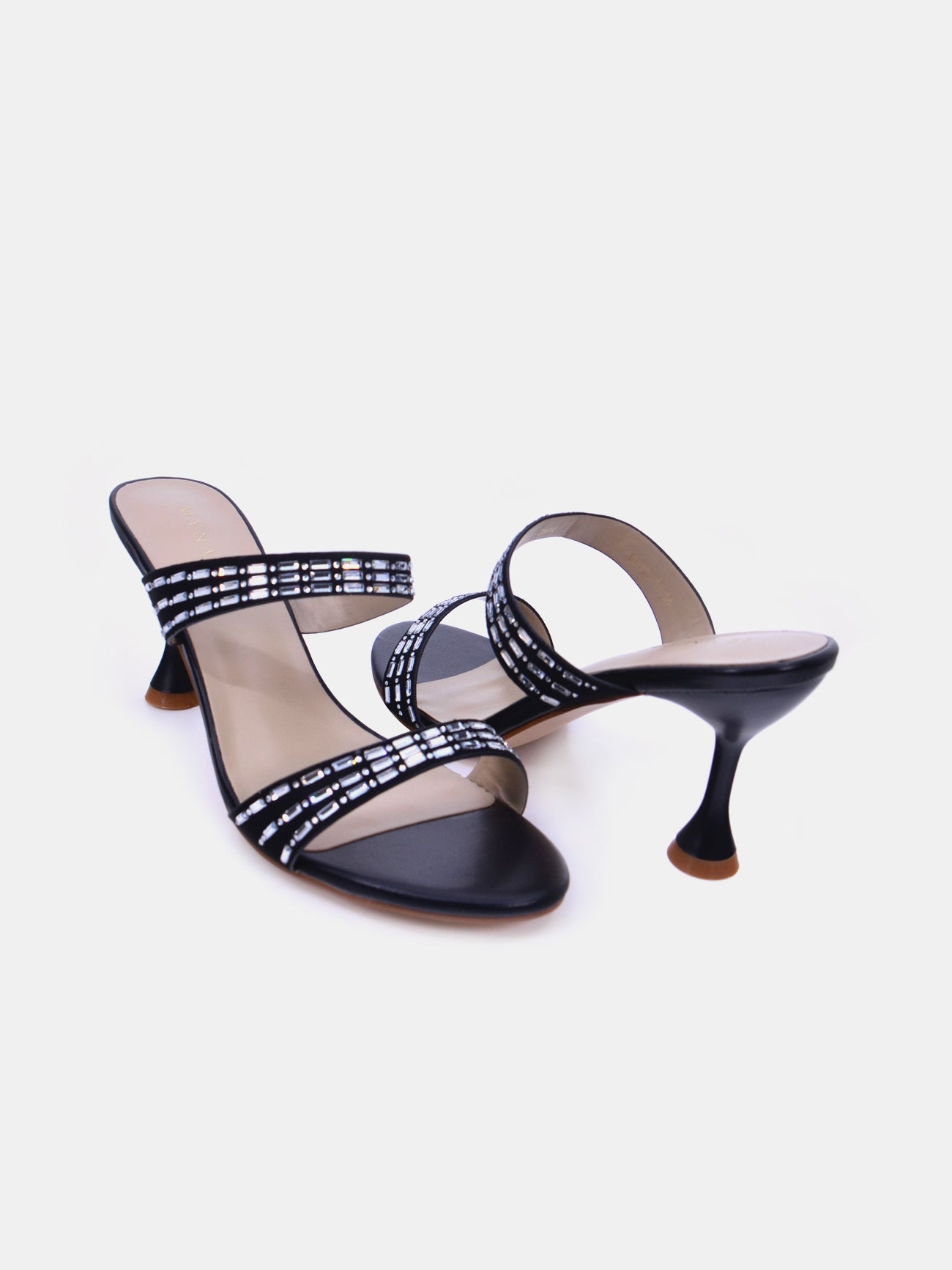 Mynaal Triselle Women's Kitten Heel Sandals #color_Black