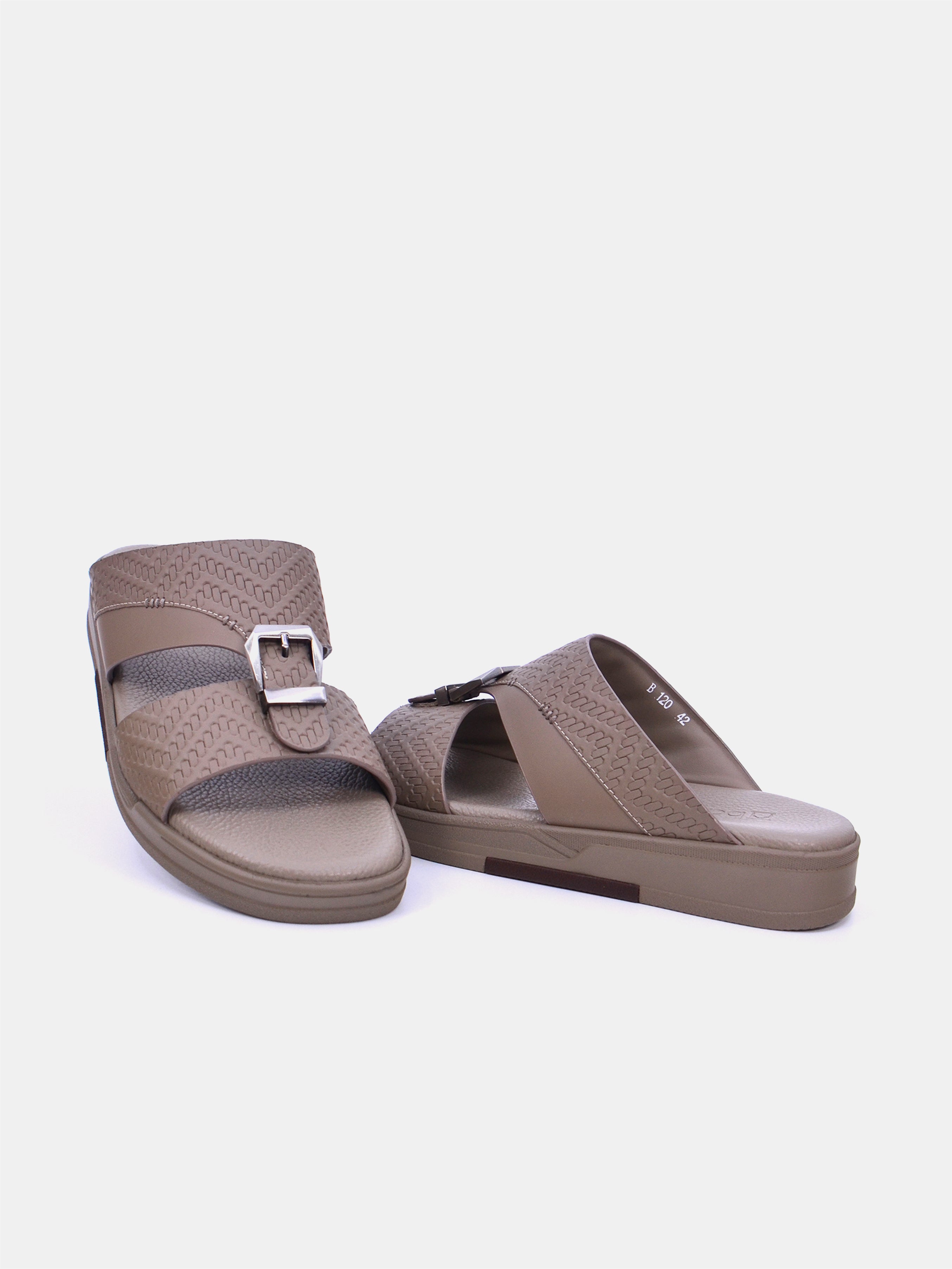Barjeel Uno TAM Sole B-120 Men Arabic Sandals #color_Beige