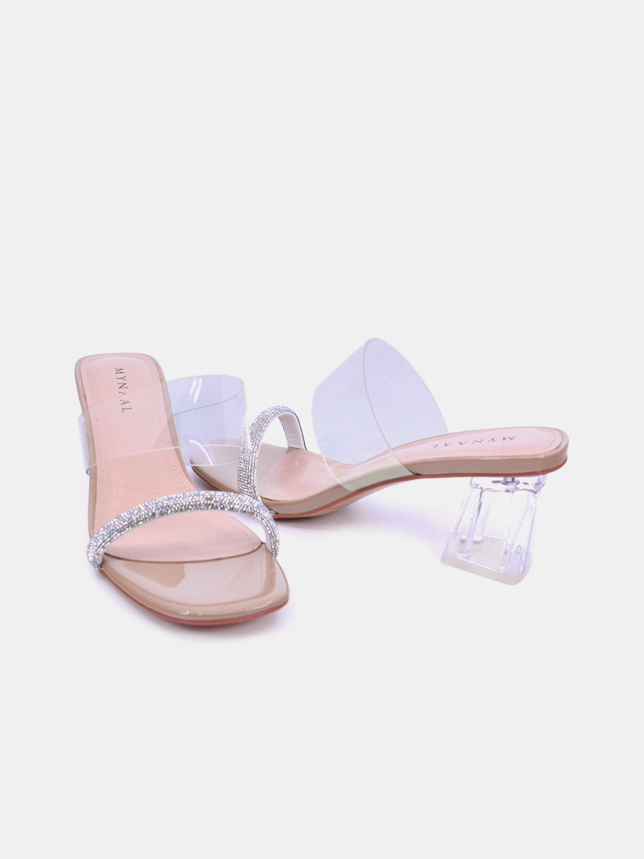 Mynaal Quira Women's Block Heel Sandals #color_Beige