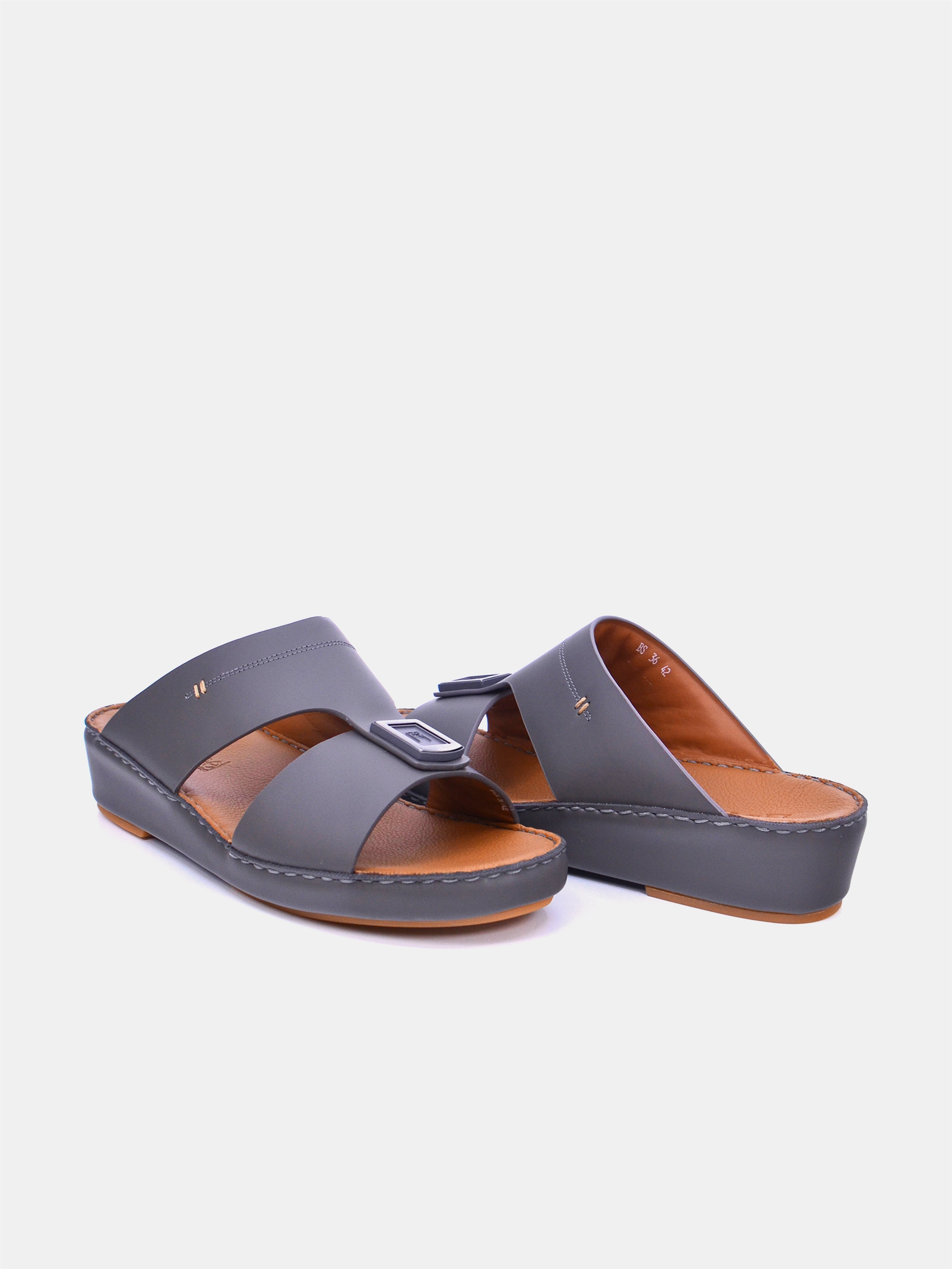 Barjeel Uno BS36 Men's Arabic Sandals #color_Gray