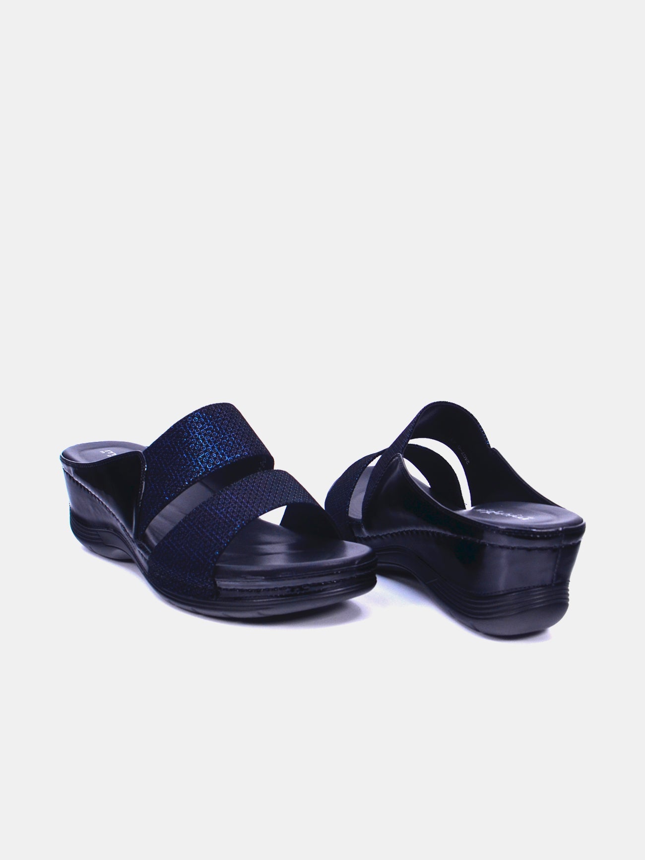Michelle Morgan 2407-5 Women's Wedge Sandals #color_Blue