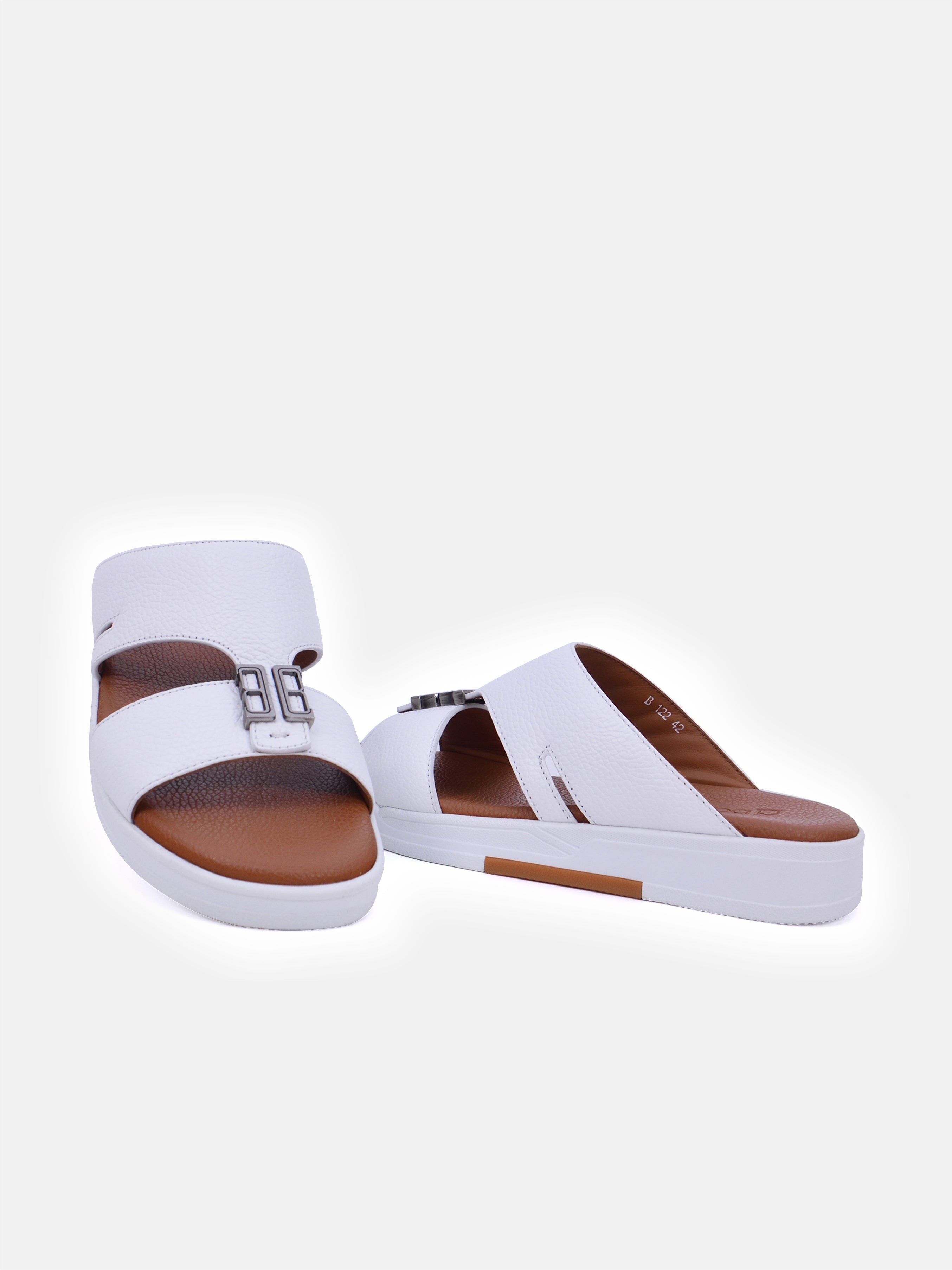 Barjeel Uno TAM Sole B-122 Men's Arabic Sandals #color_white