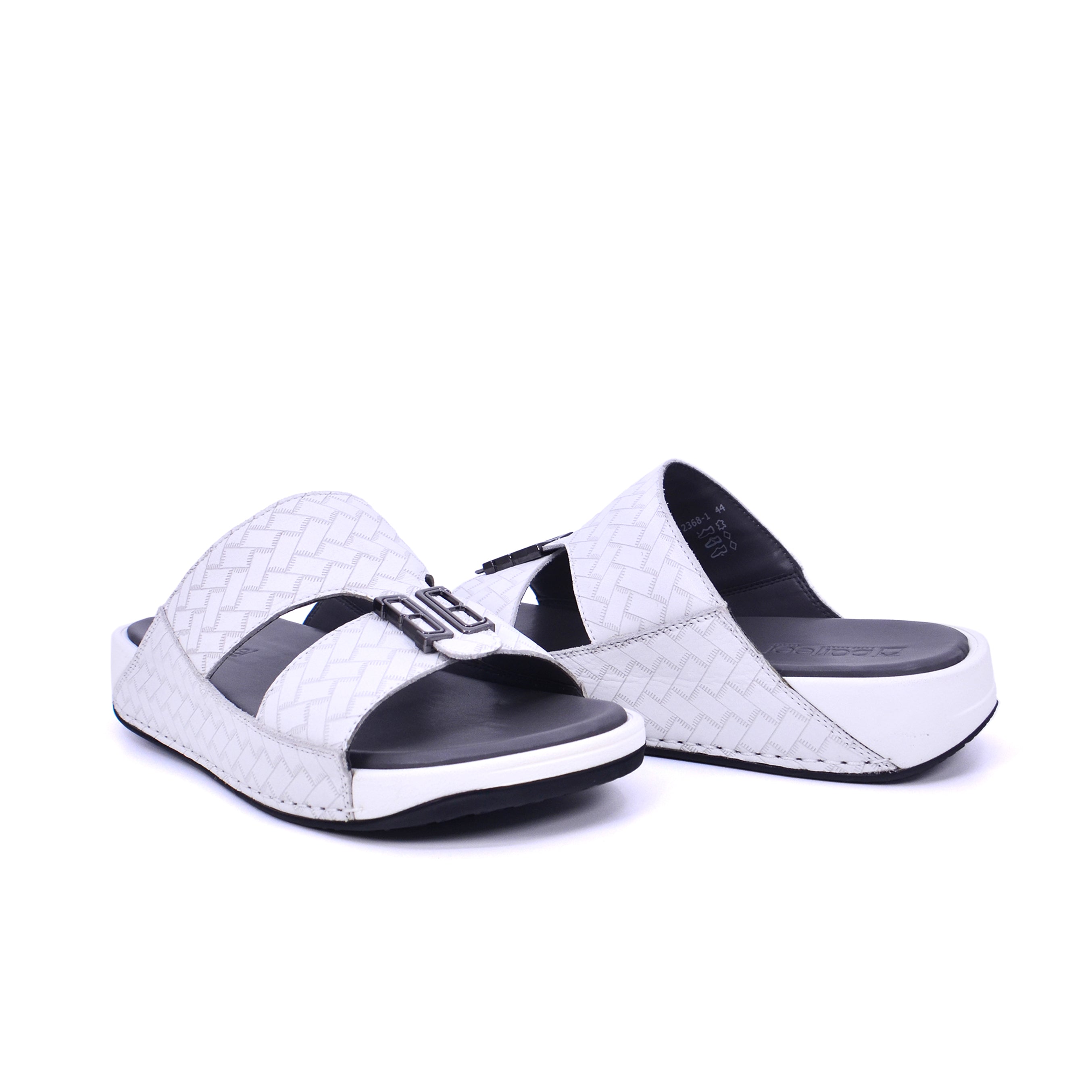 008-3157 Barjeel Uno 2368-1 Men's Arabic Sandals #color_White