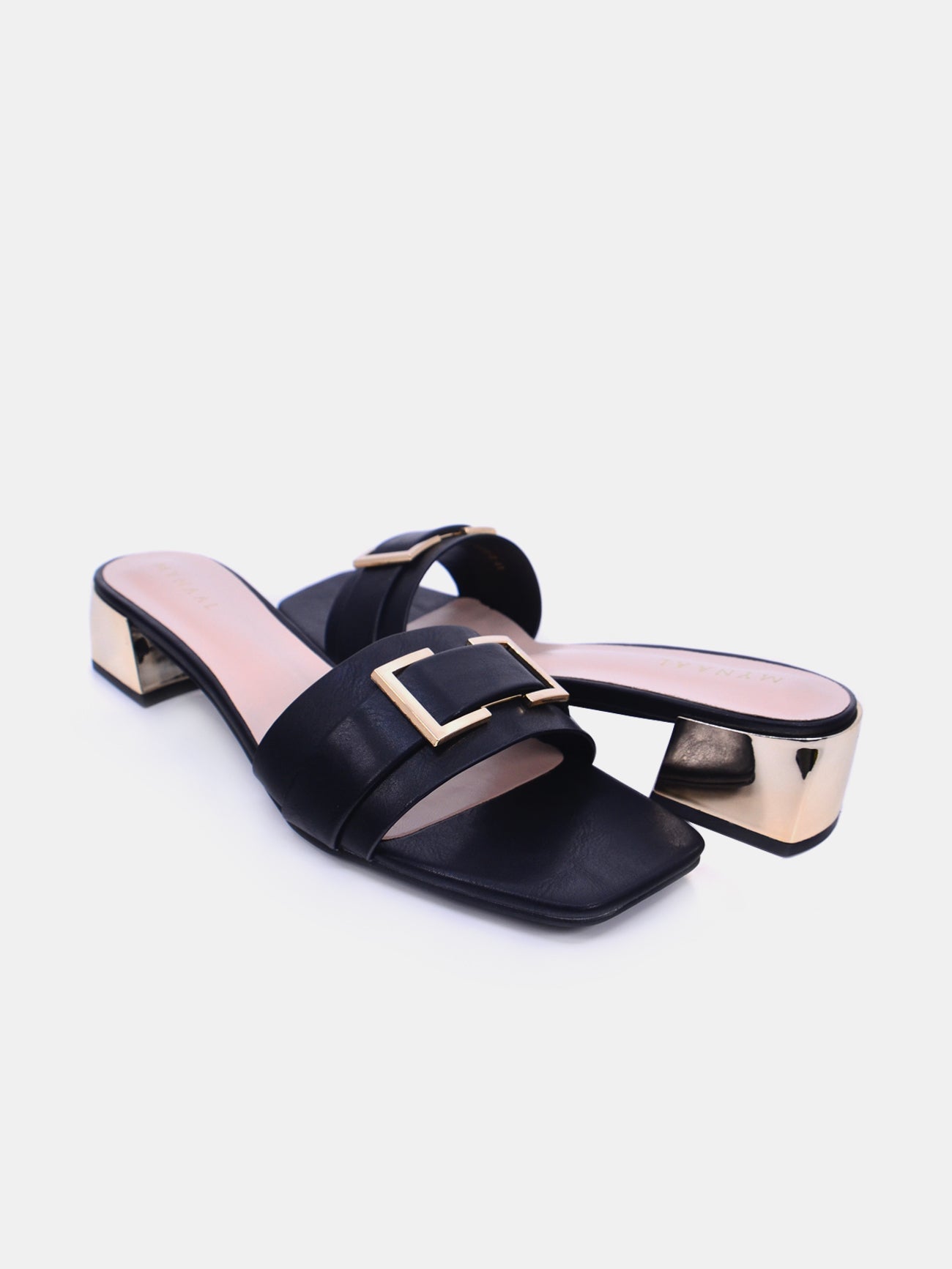 Mynaal Serix Women's Block Heel Sandals #color_Black