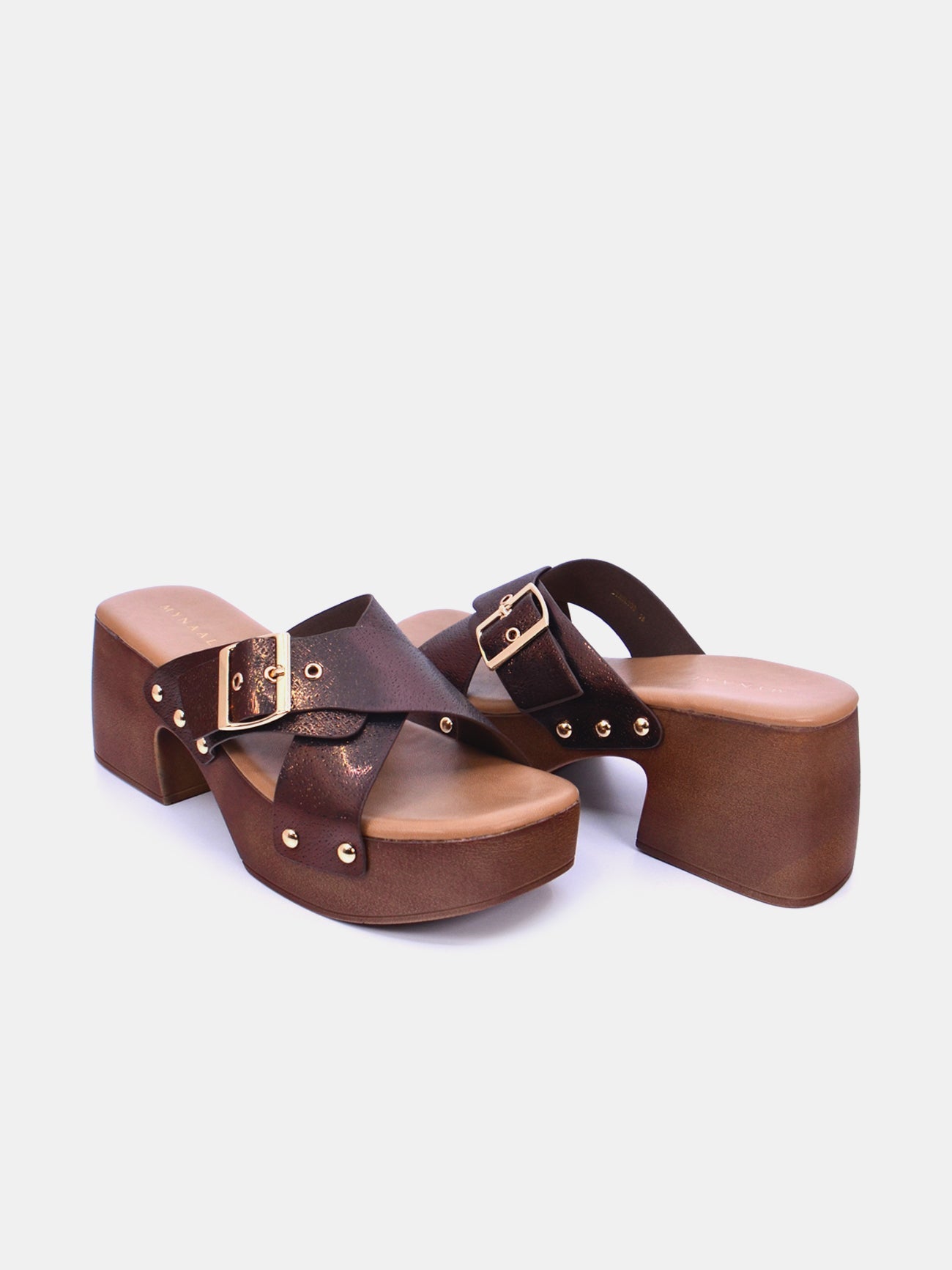 Mynaal Amora Women's Block Heel Sandals #color_Bronze