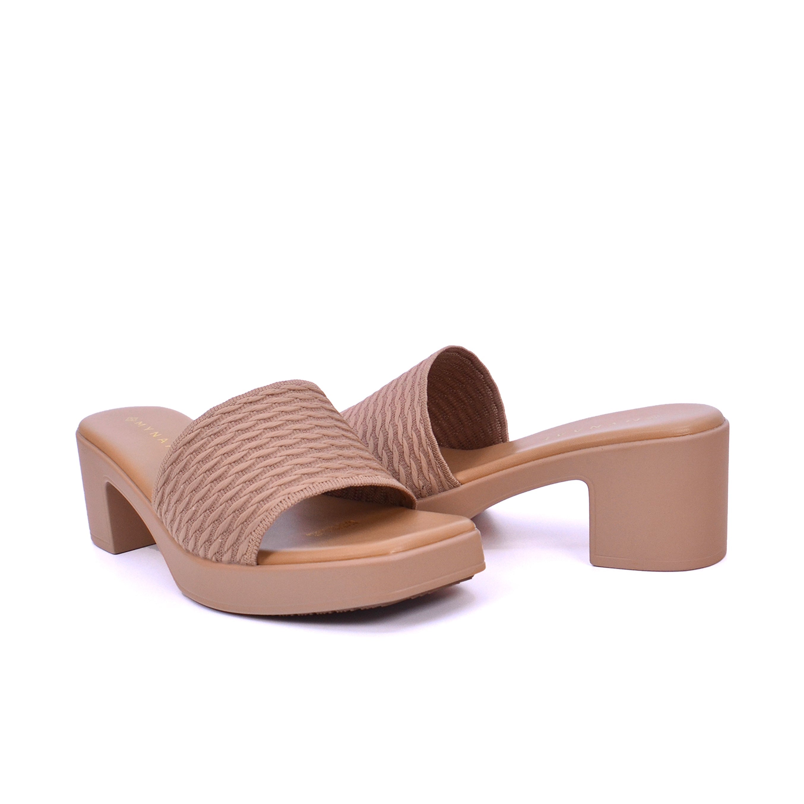Mynaal 414Rj607 Women's Block-Heel Sandal #color_Beige