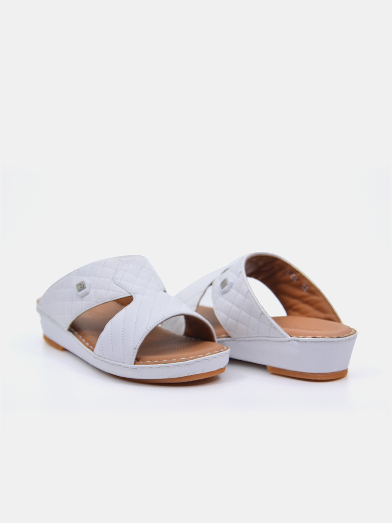 Barjeel Uno B-04 Men's Arabic Sandals #color_White