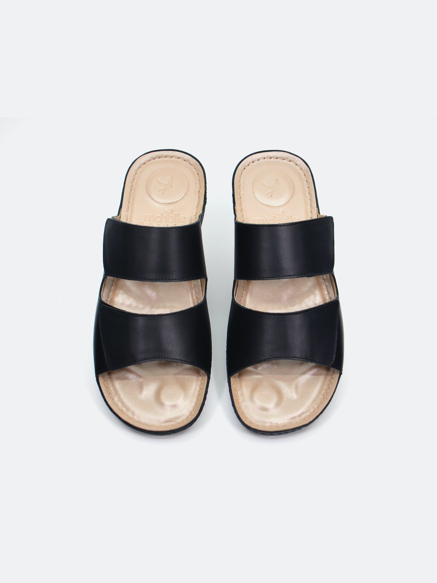 Michelle Morgan MM-200 Women's Slider Sandals #color_Black