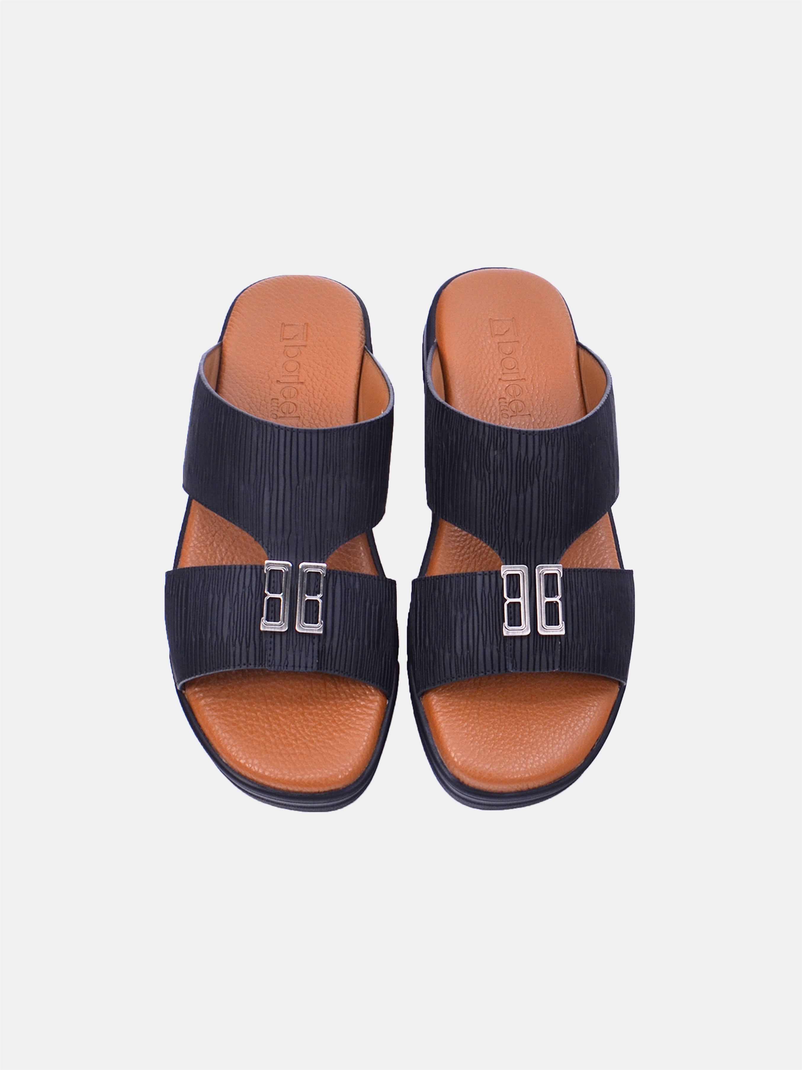 Barjeel Uno MSA139 Men Arabic Sandals #color_Black