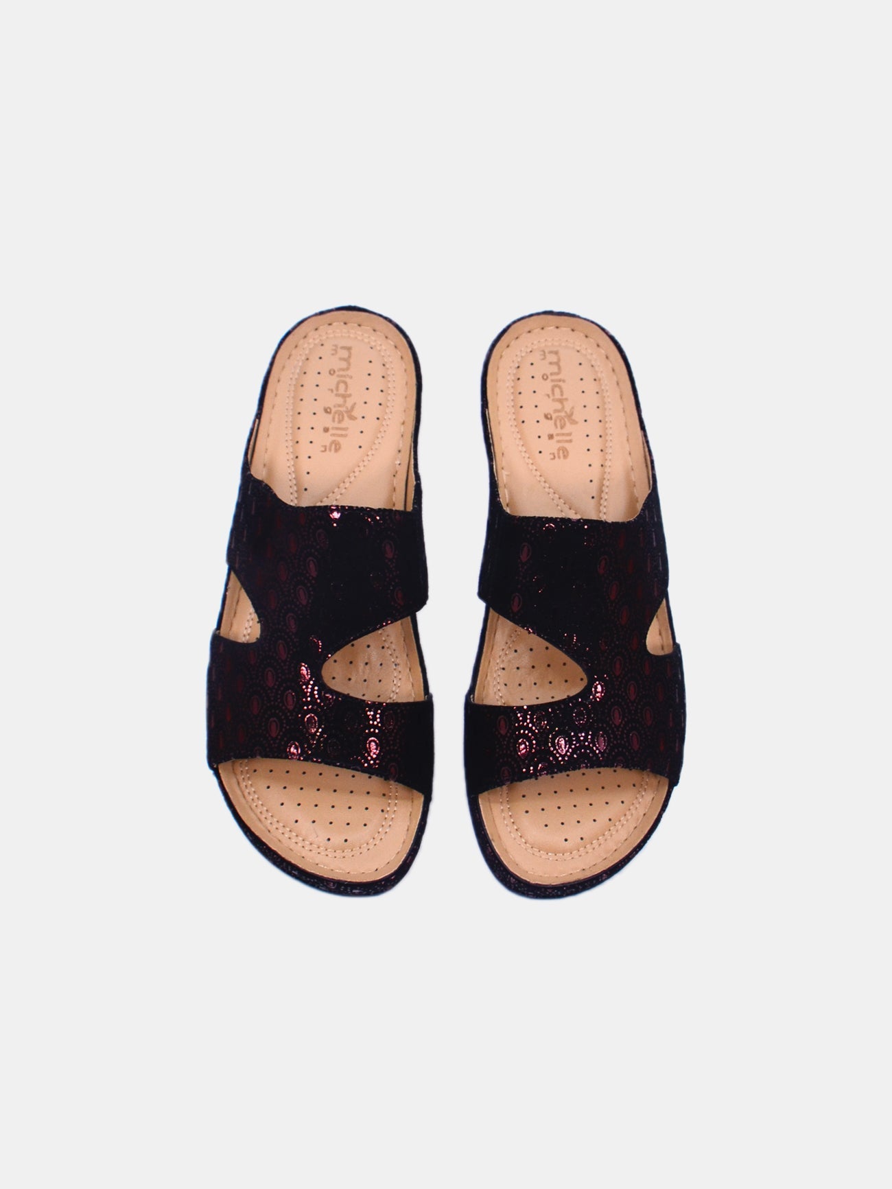 Michelle Morgan 88909-19 Women's Flat Sandals #color_Maroon