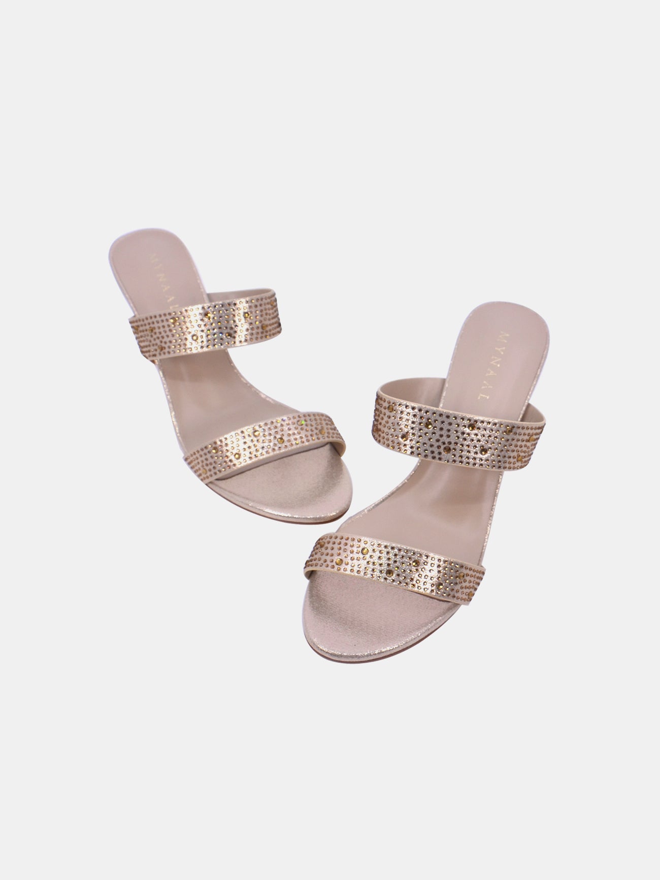 Mynaal Lylith Women's Kitten Heel Sandals #color_Gold