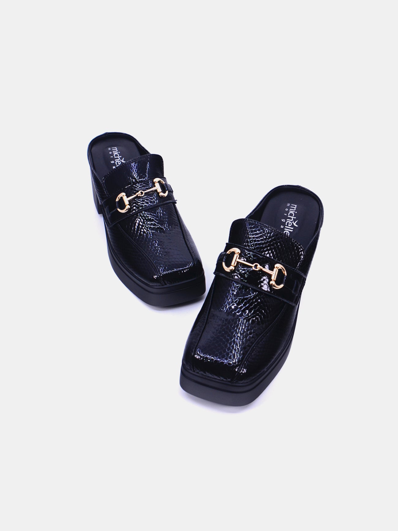 Michelle Morgan 2207-6 Women's Slip On Sandals #color_Black