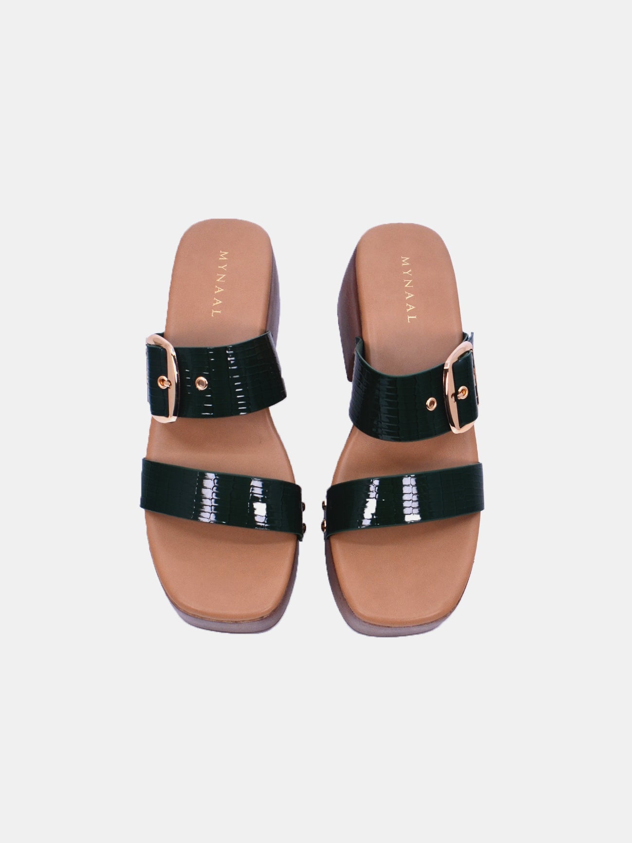 Mynaal Marcella Women's Block Heel Sandals #color_Green