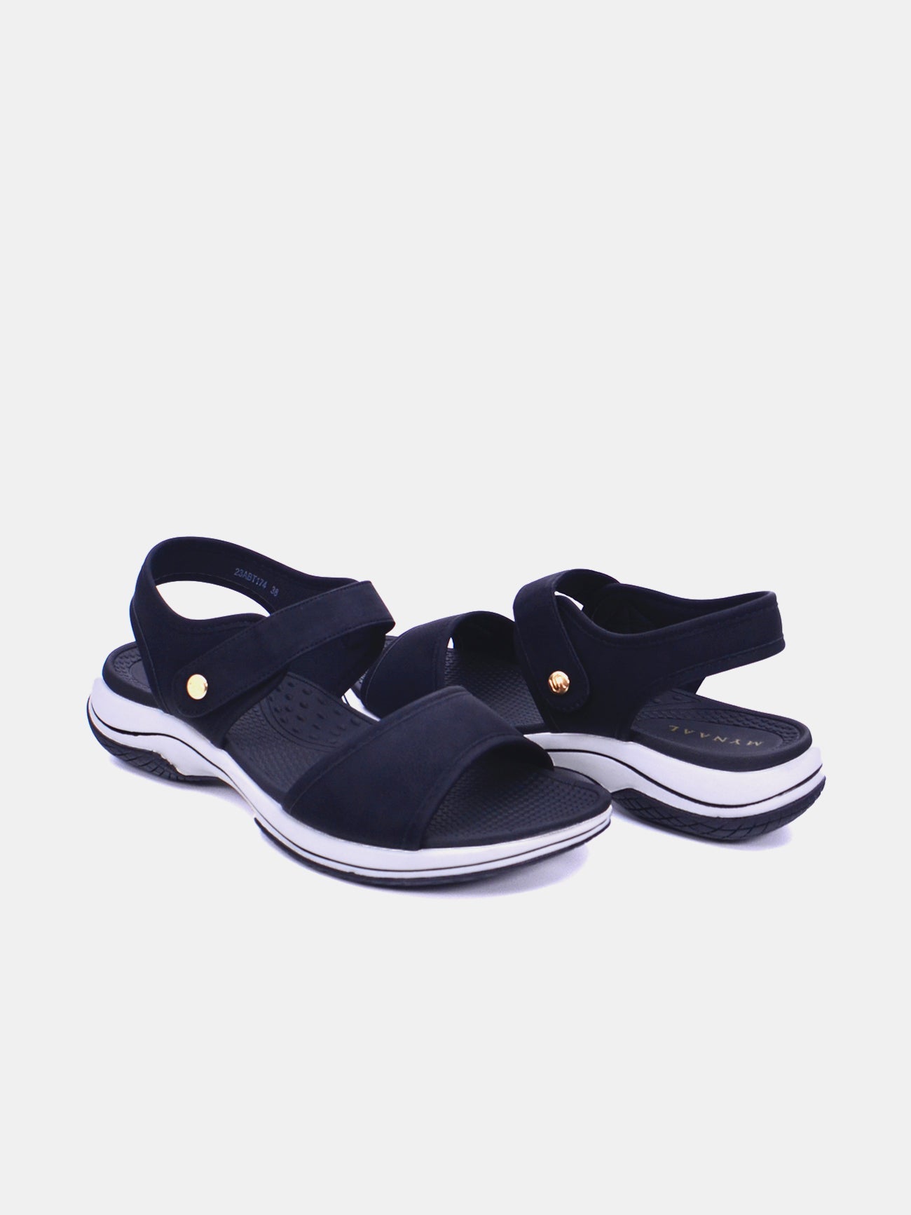 Mynaal Elysia Women's Flat Sandals #color_Black