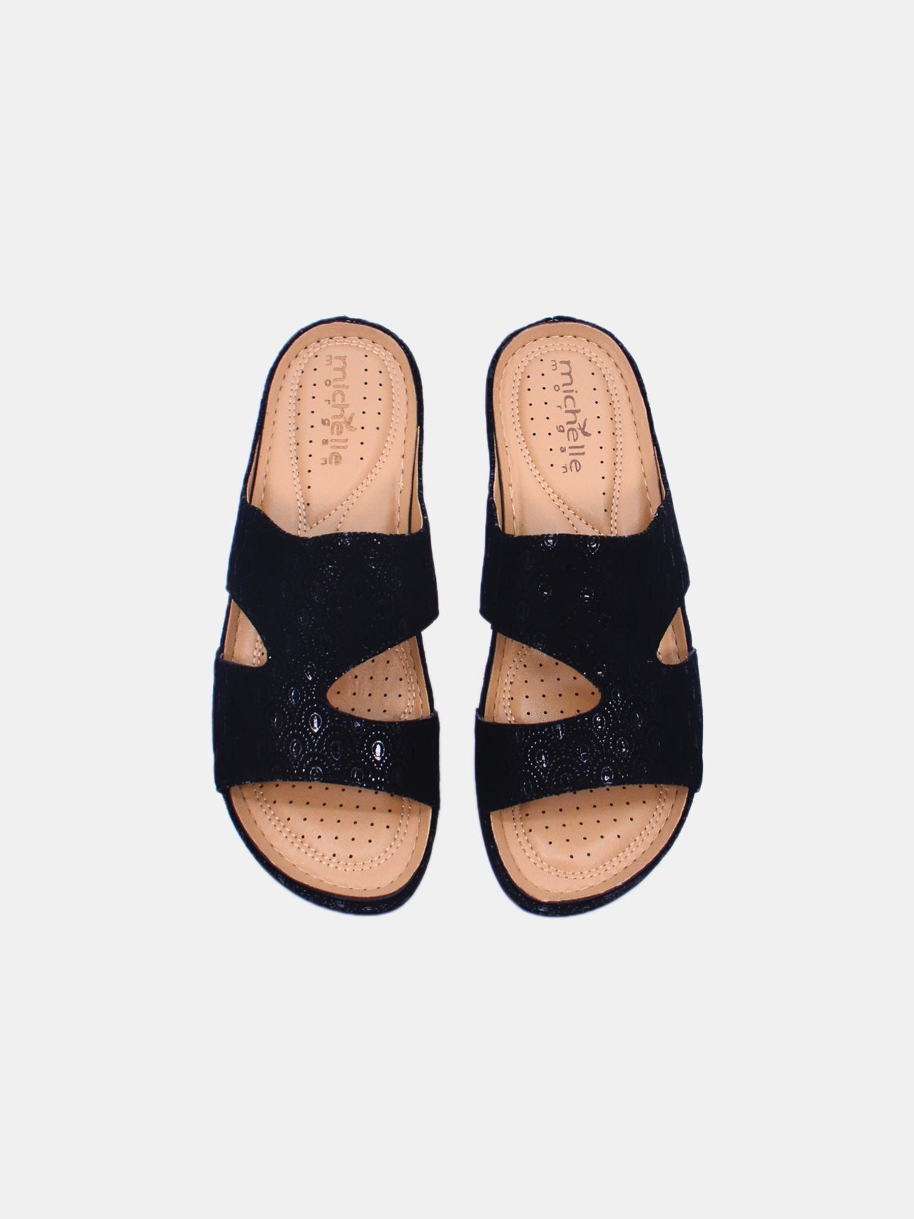 Michelle Morgan 88909-19 Women's Flat Sandals #color_Black