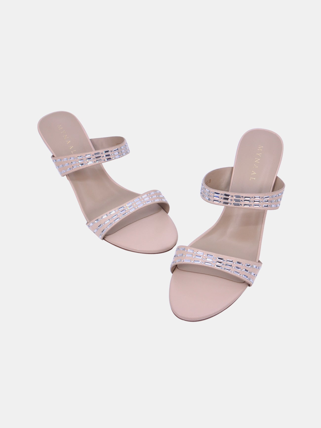Mynaal Triselle Women's Kitten Heel Sandals #color_Beige