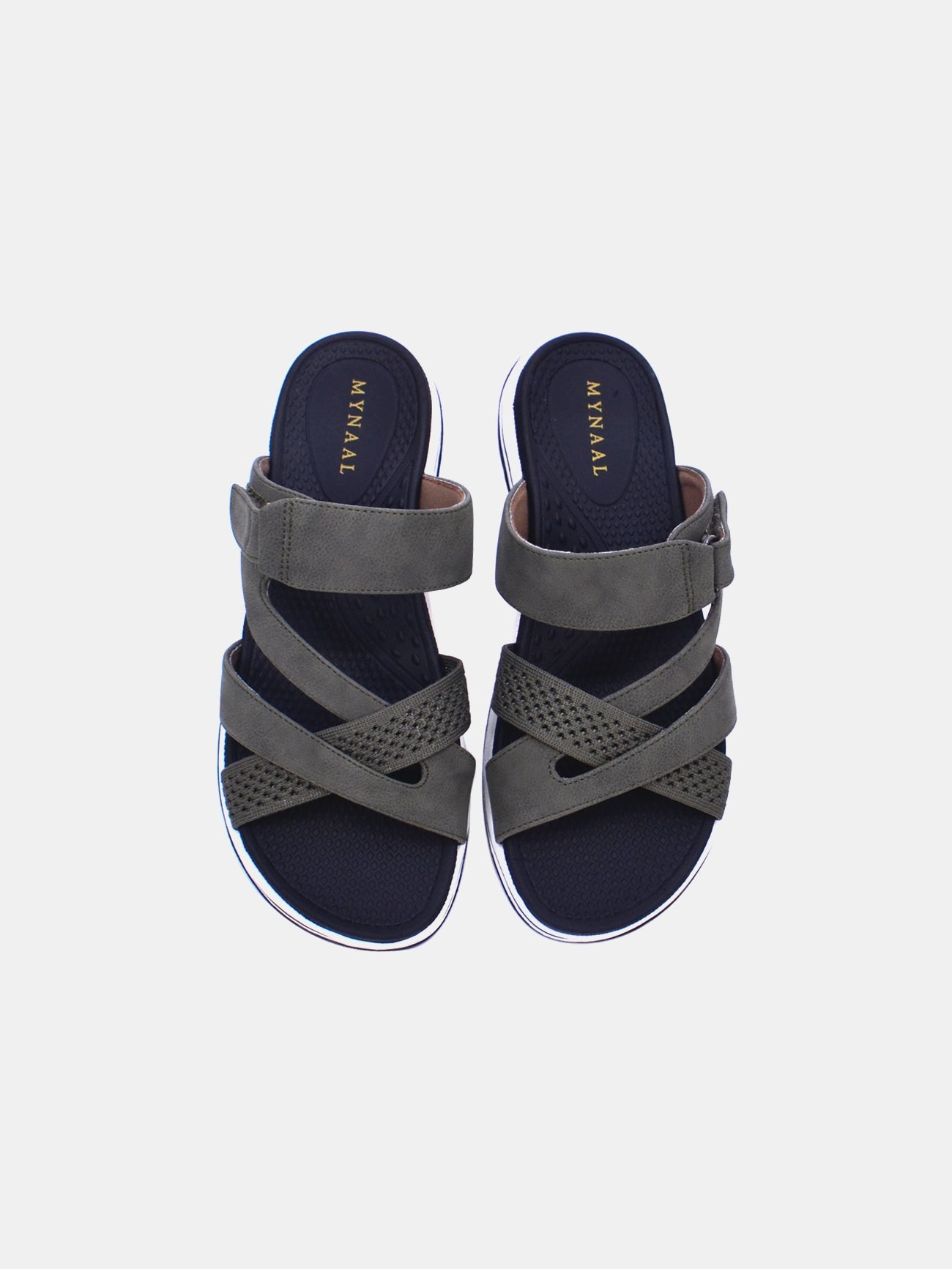 Mynaal Solara Women's Flat Sandals #color_Green