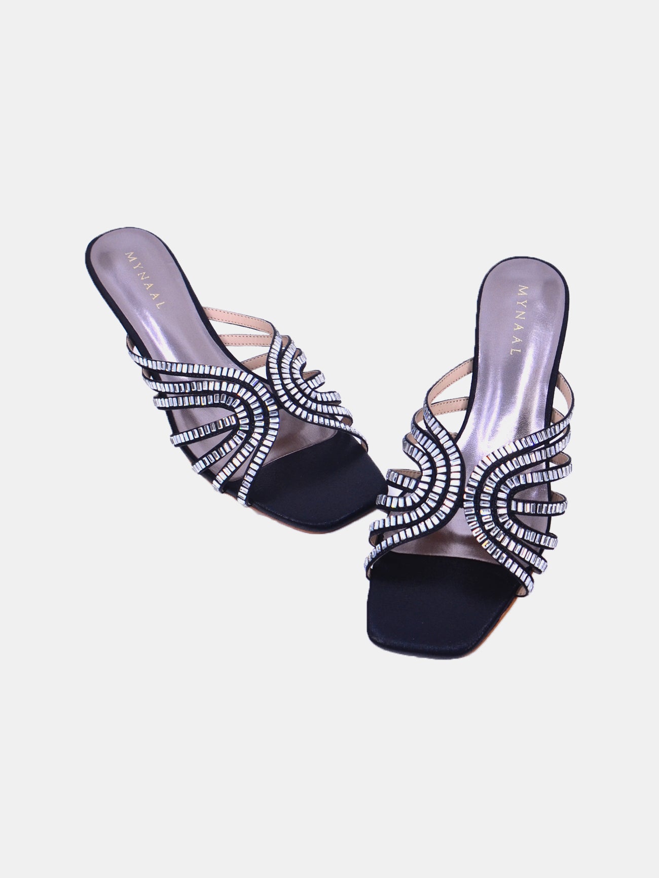 Mynaal Verde Women's Kitten Heel Sandals #color_Black