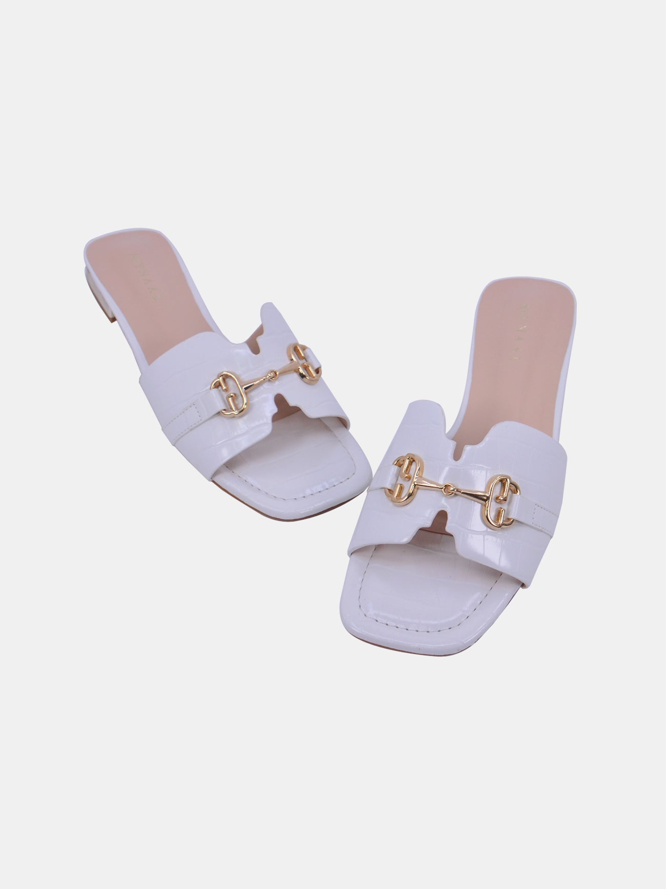 Mynaal Azmara Women's Flat Sandals #color_White