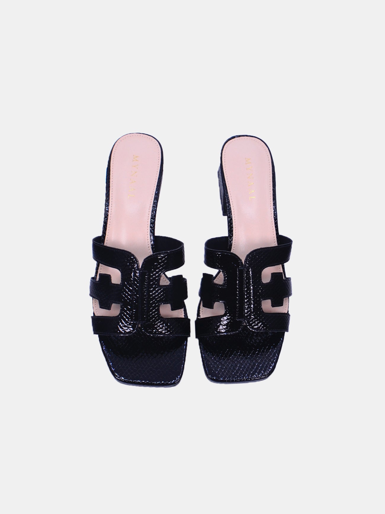 Mynaal Celestia Women's Block Heel Sandals #color_Black