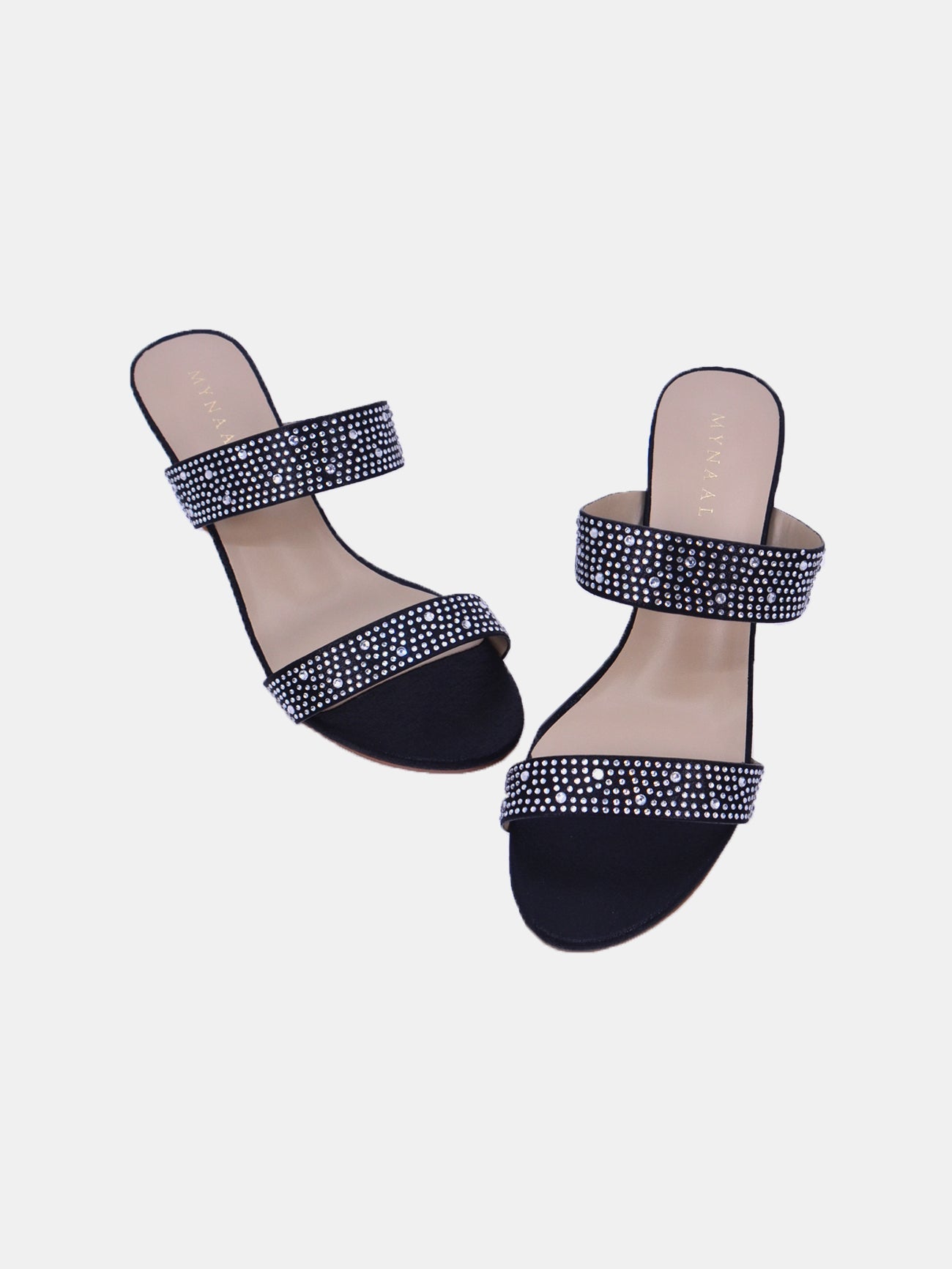 Mynaal Lylith Women's Kitten Heel Sandals #color_Black