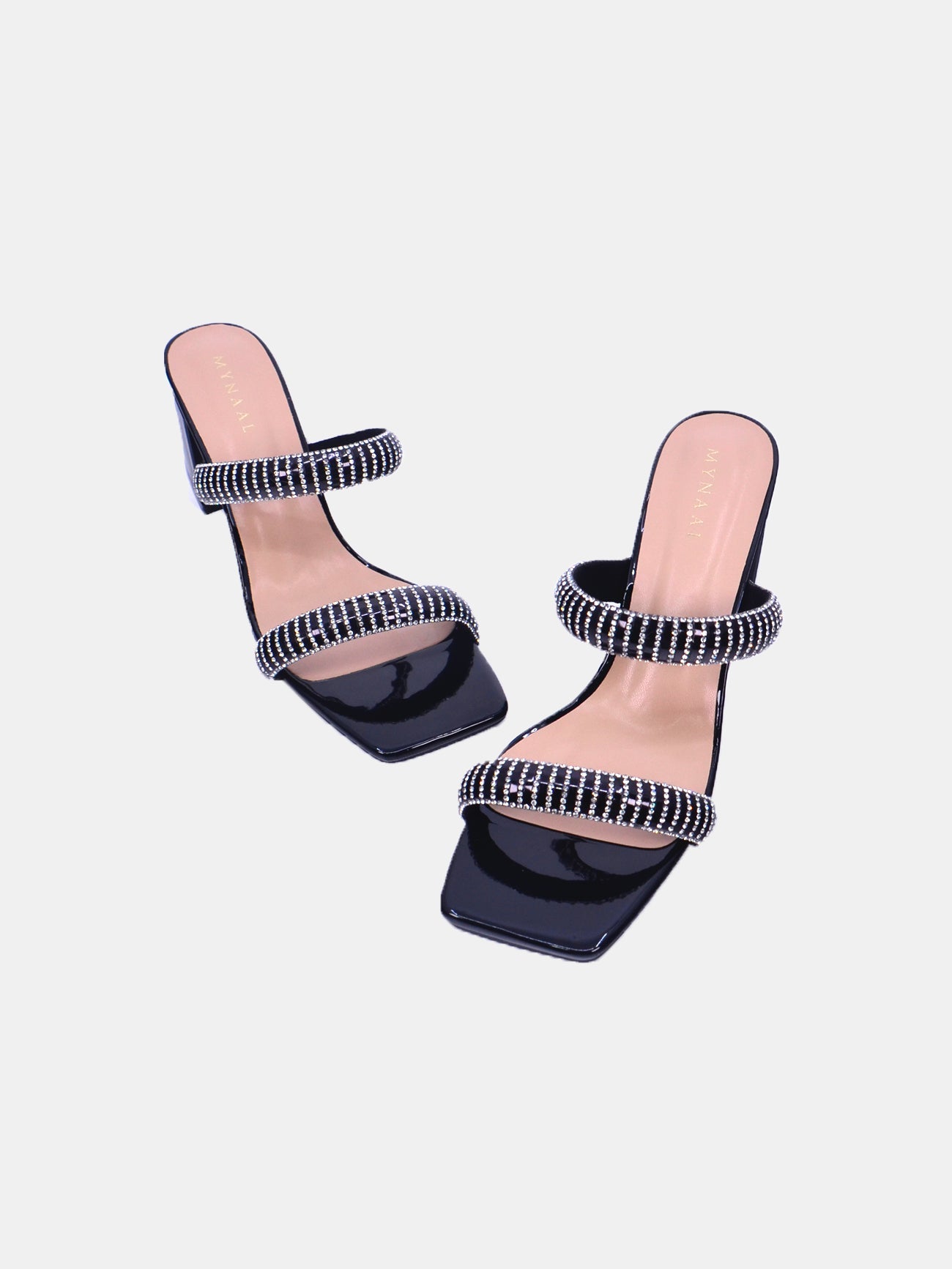 Mynaal Zenni Women's Block Heel Sandals #color_Black