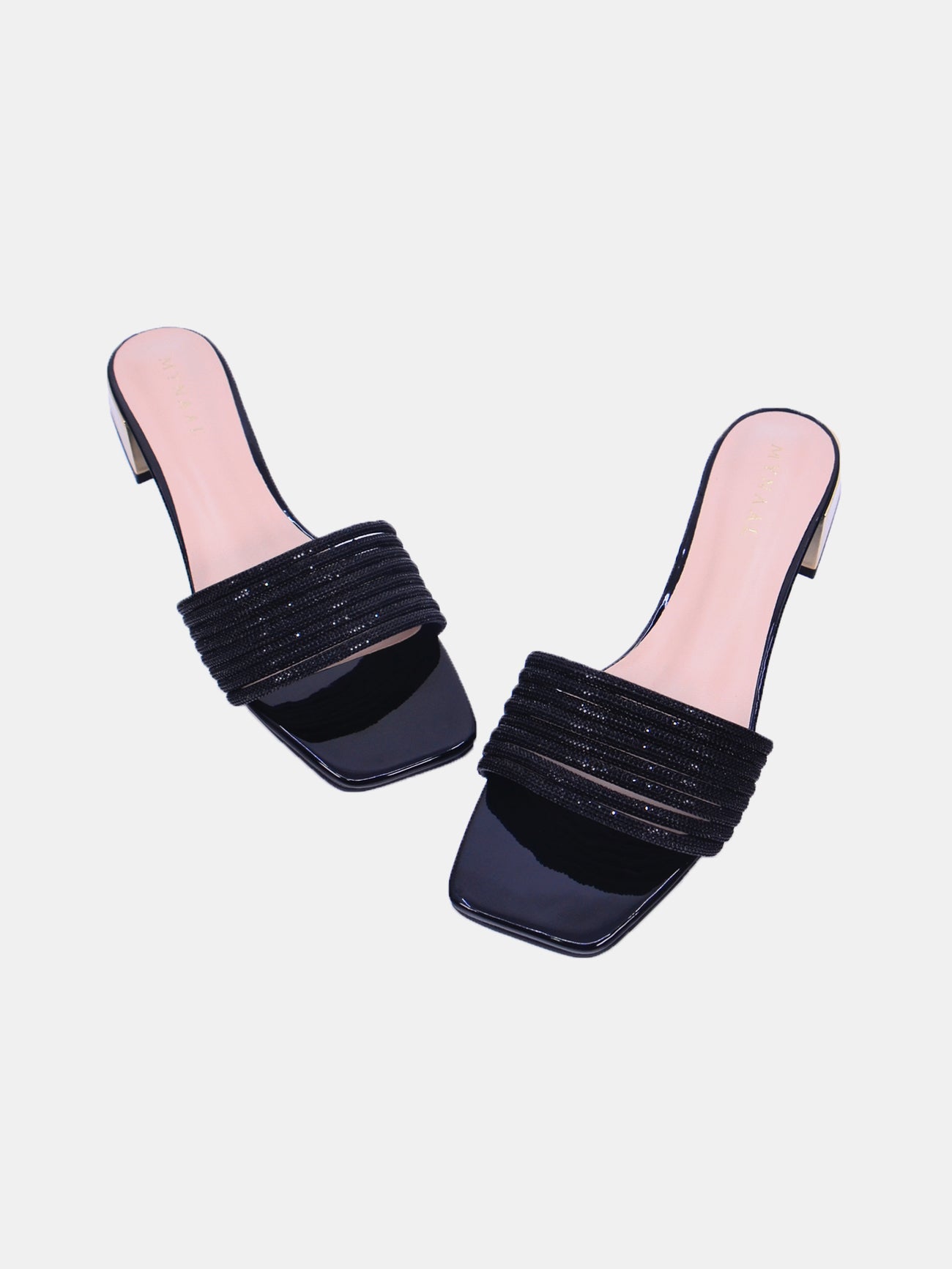 Mynaal Zephyra Women's Block Heel Sandals #color_Black