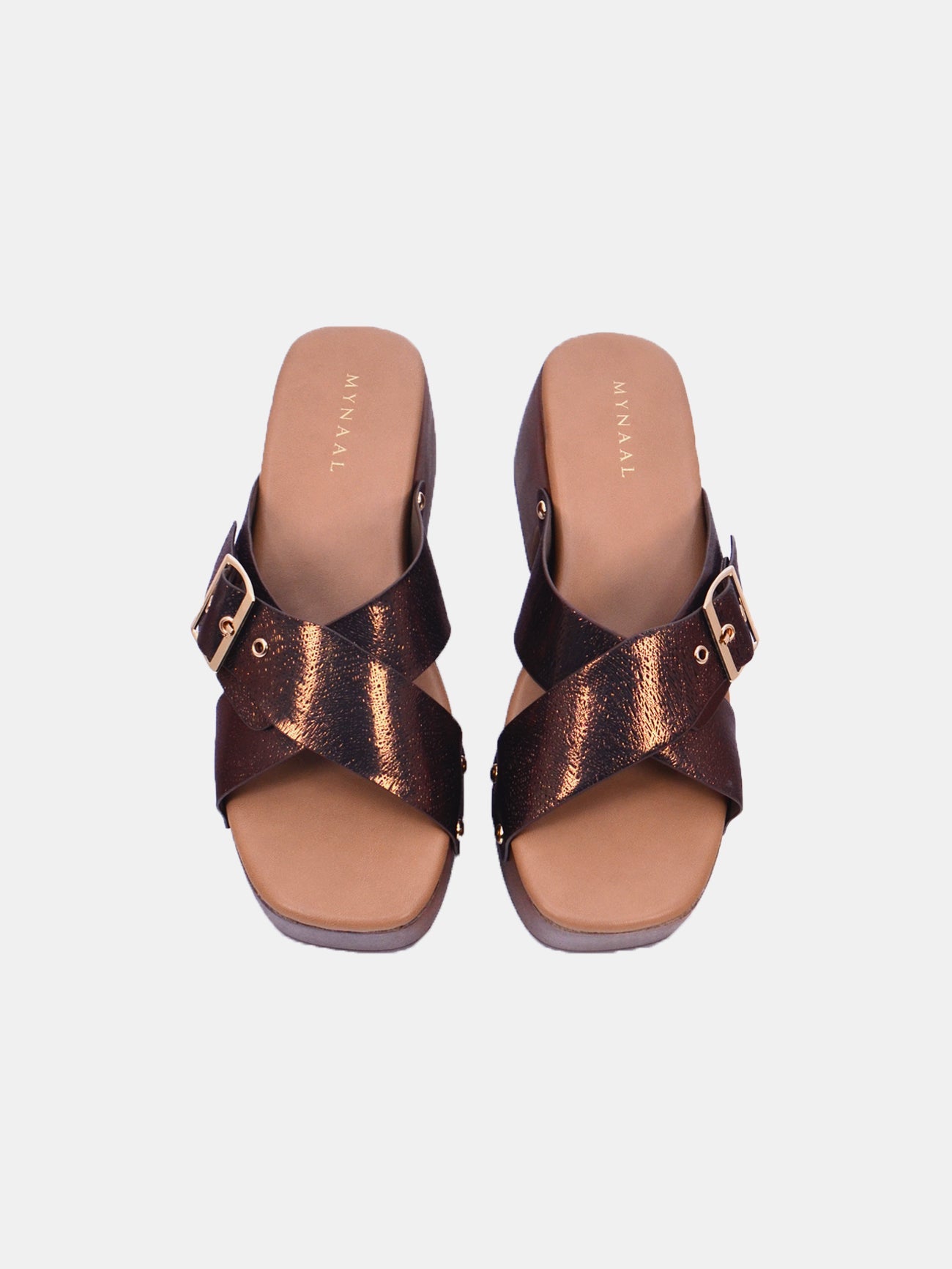 Mynaal Amora Women's Block Heel Sandals #color_Bronze