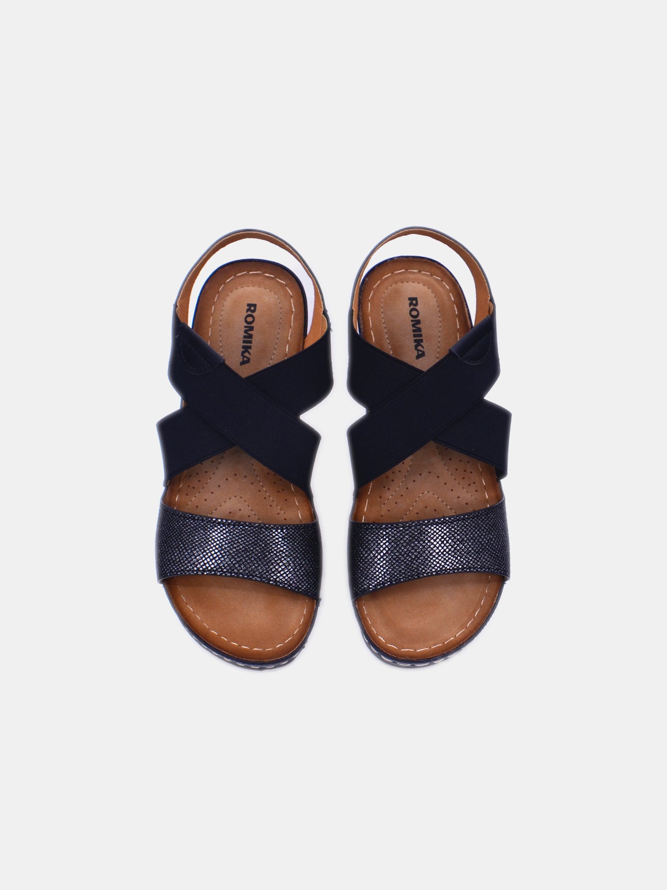 Romika 36601-AR638 Wedge Sandals #color_Black