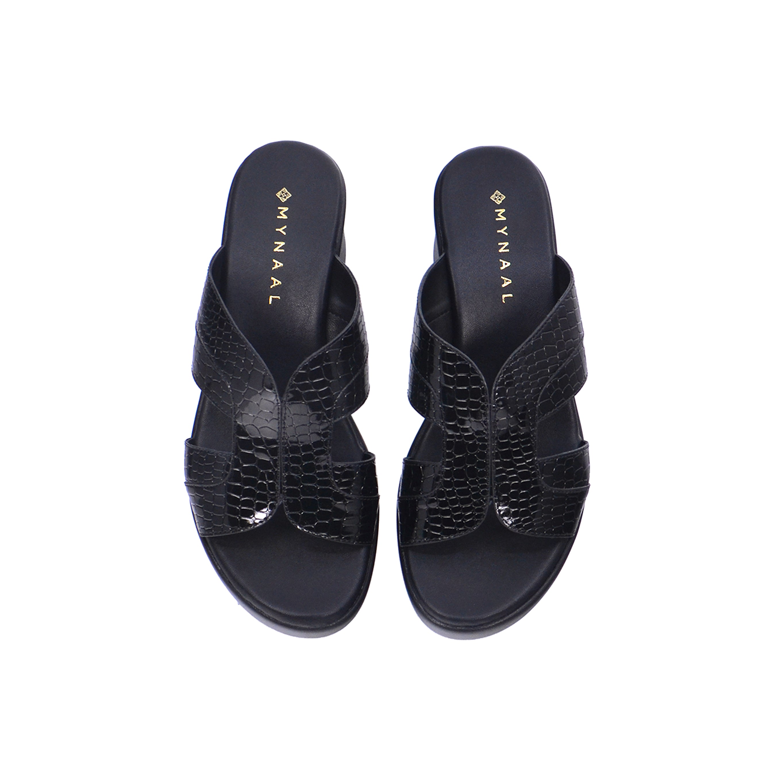 Mynaal 414Rj69H Women's Block Heel Sandal #color_Black