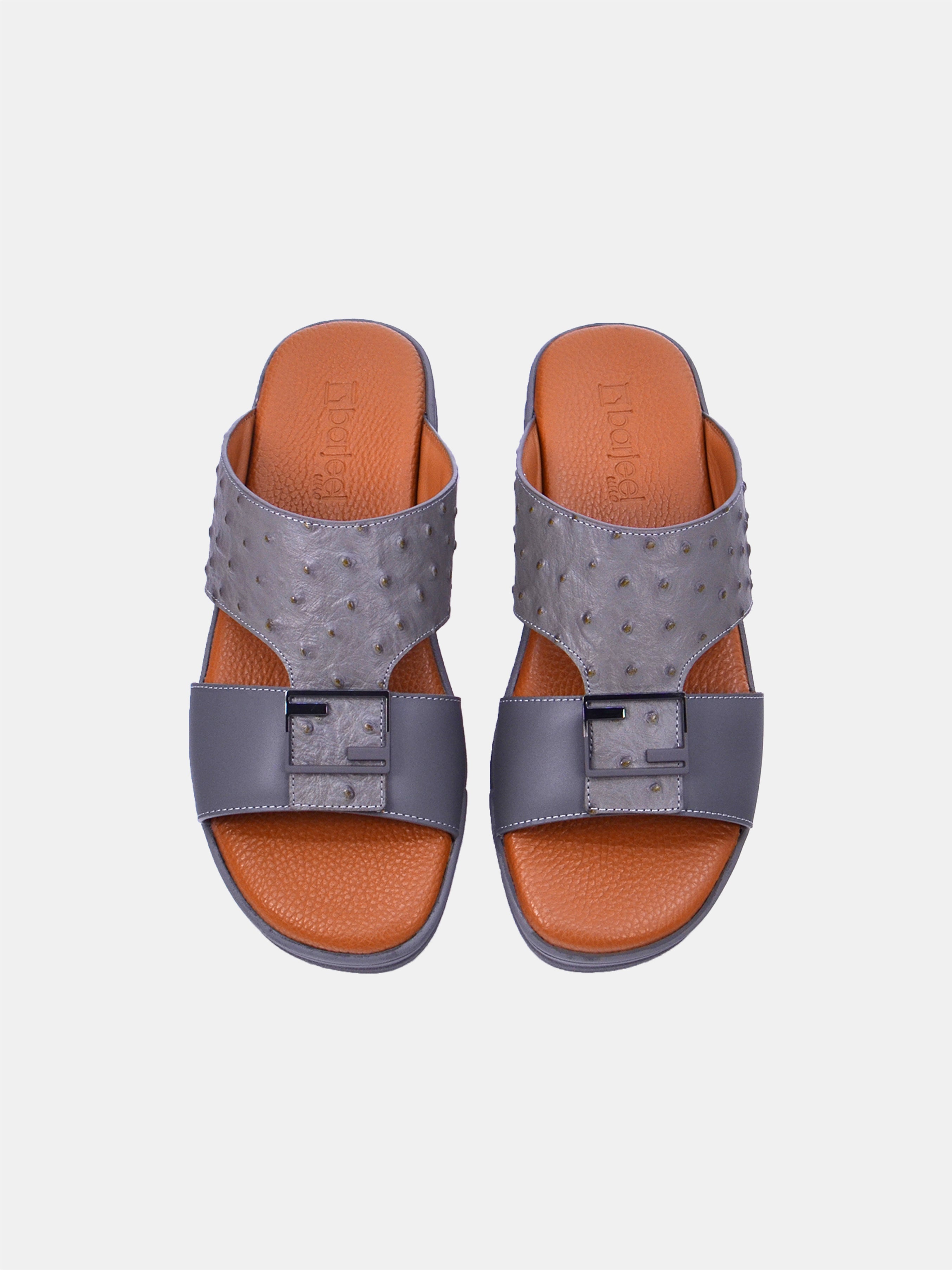 Barjeel Uno MSA132 Men Arabic Sandals #color_Gray