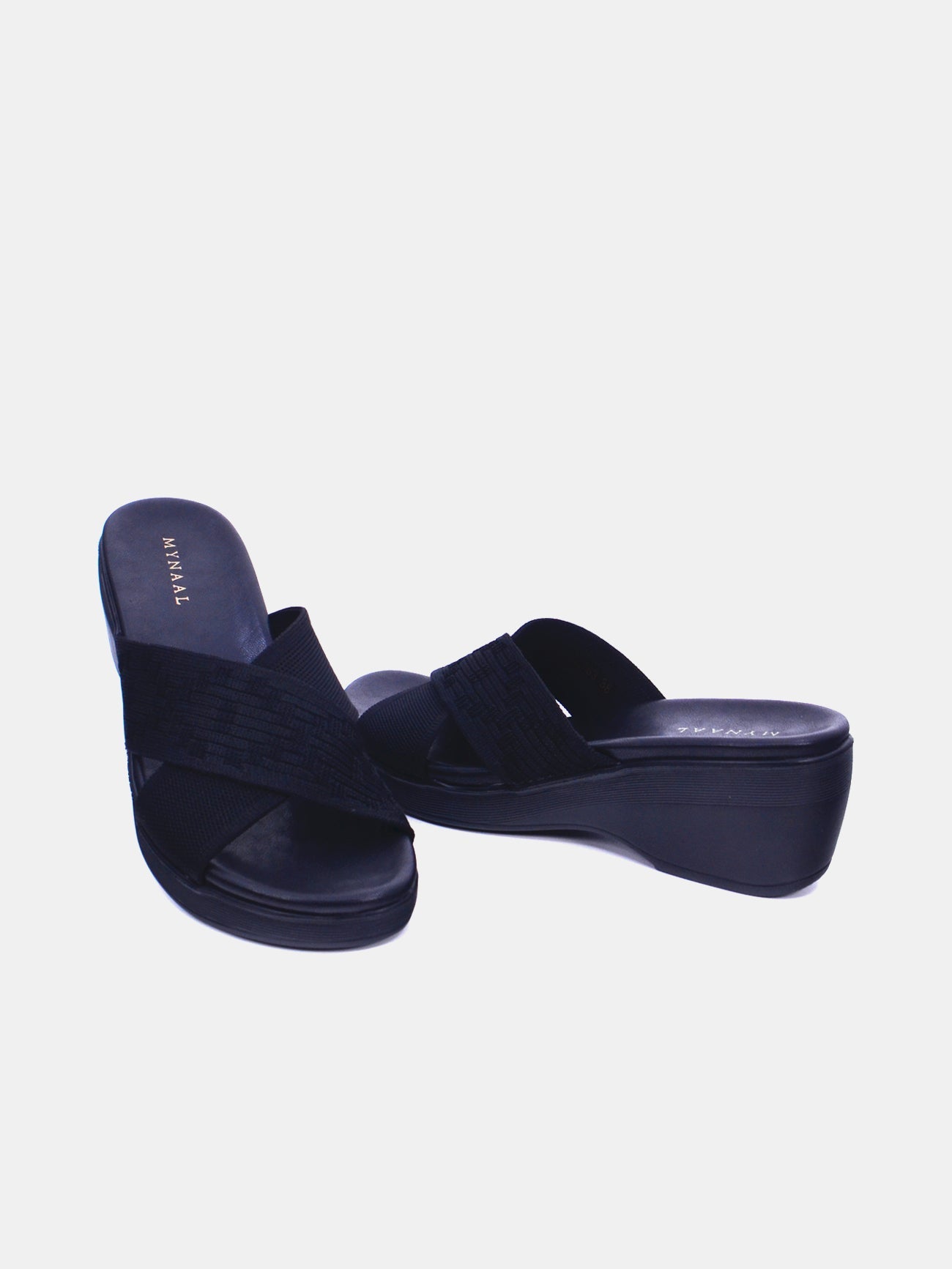 Mynaal Luminelle Women's Wedge Sandals #color_Black