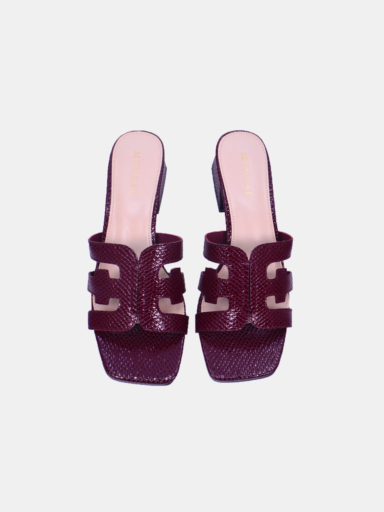 Mynaal Celestia Women's Block Heel Sandals #color_Maroon