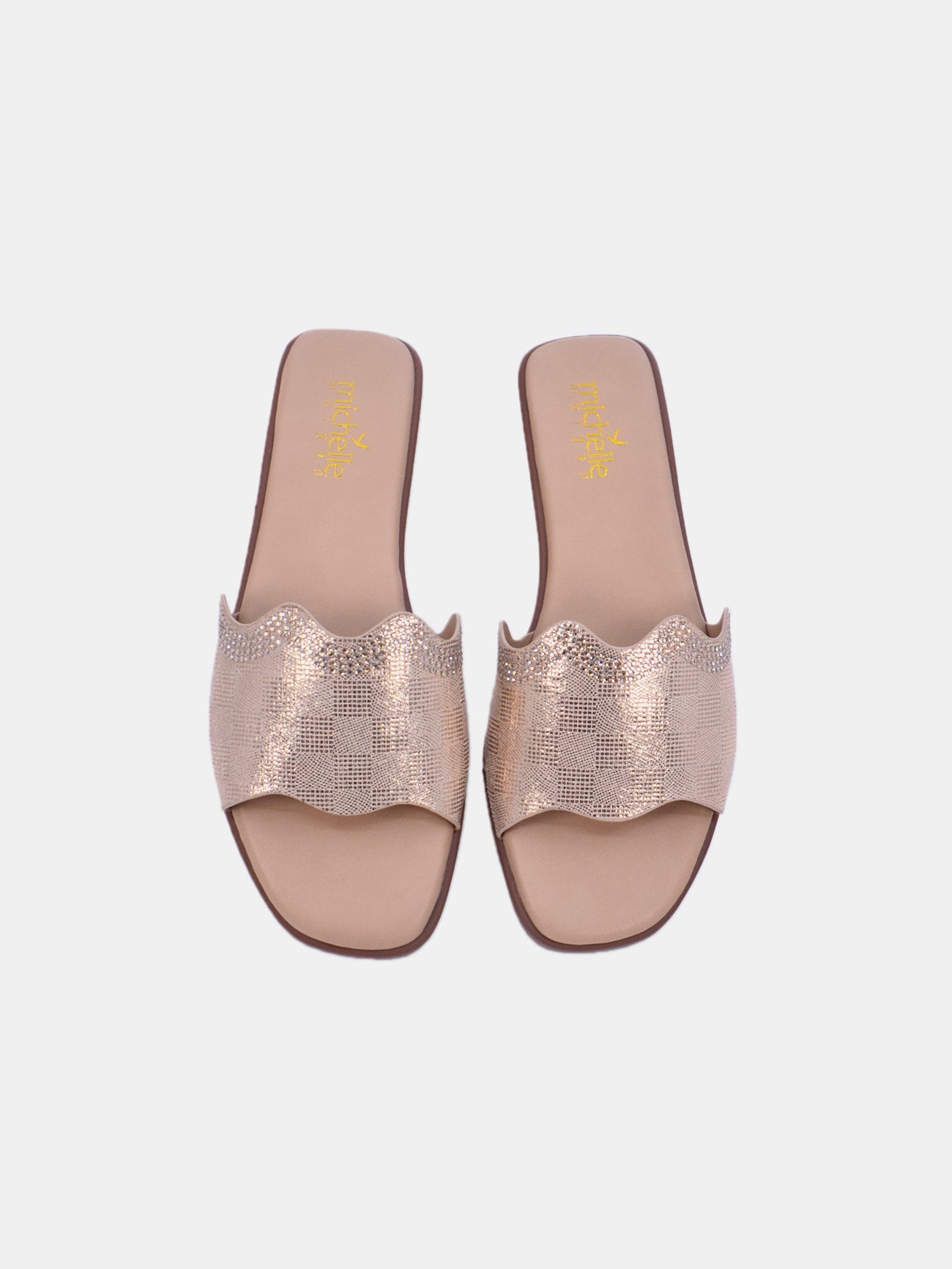 Michelle Morgan 114RC103 Women's Flat Sandals #color_Beige
