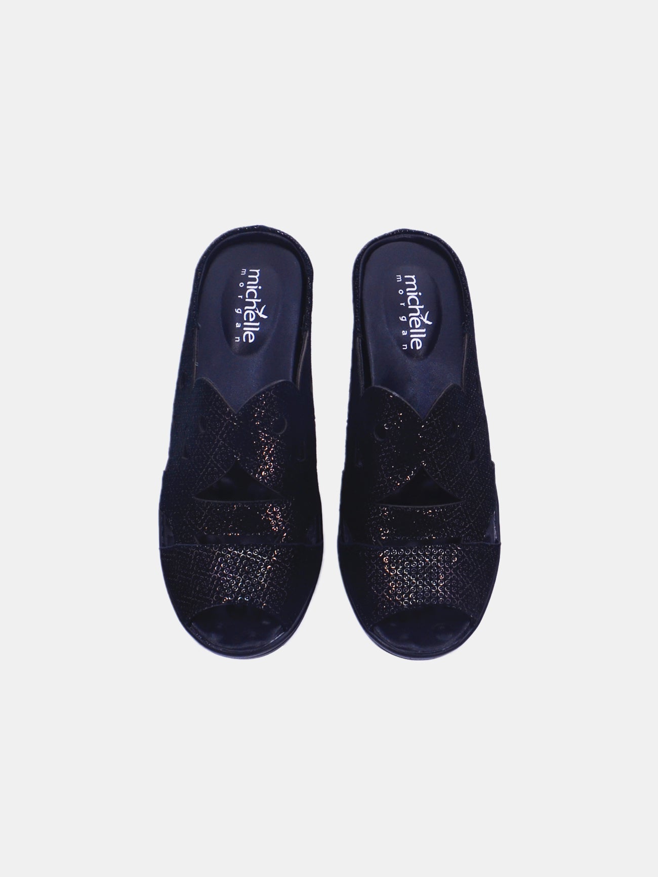 Michelle Morgan 2418-5 Women's Flat Sandals #color_Black