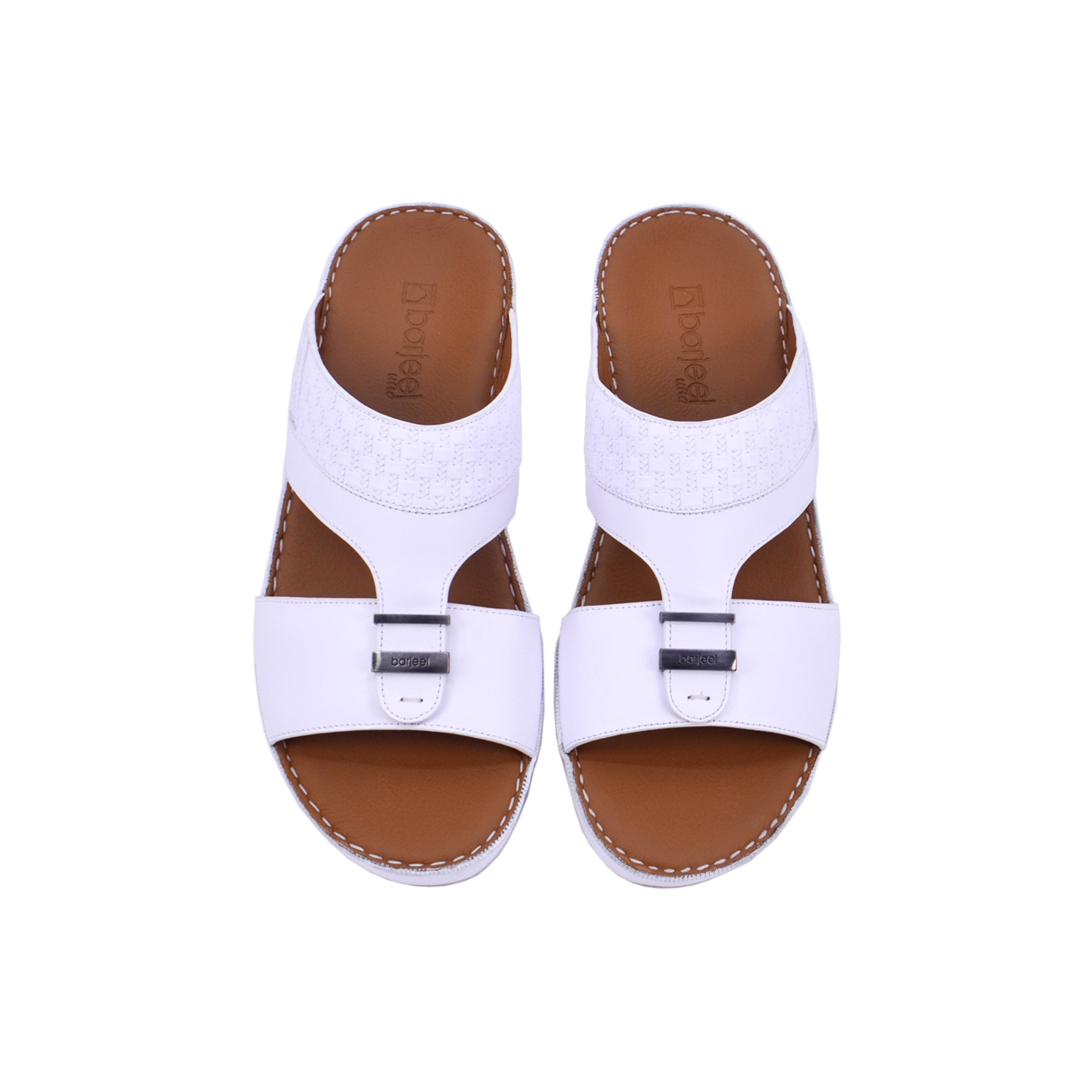 Barjeel Uno BS38 Men's Arabic Sandals #color_White
