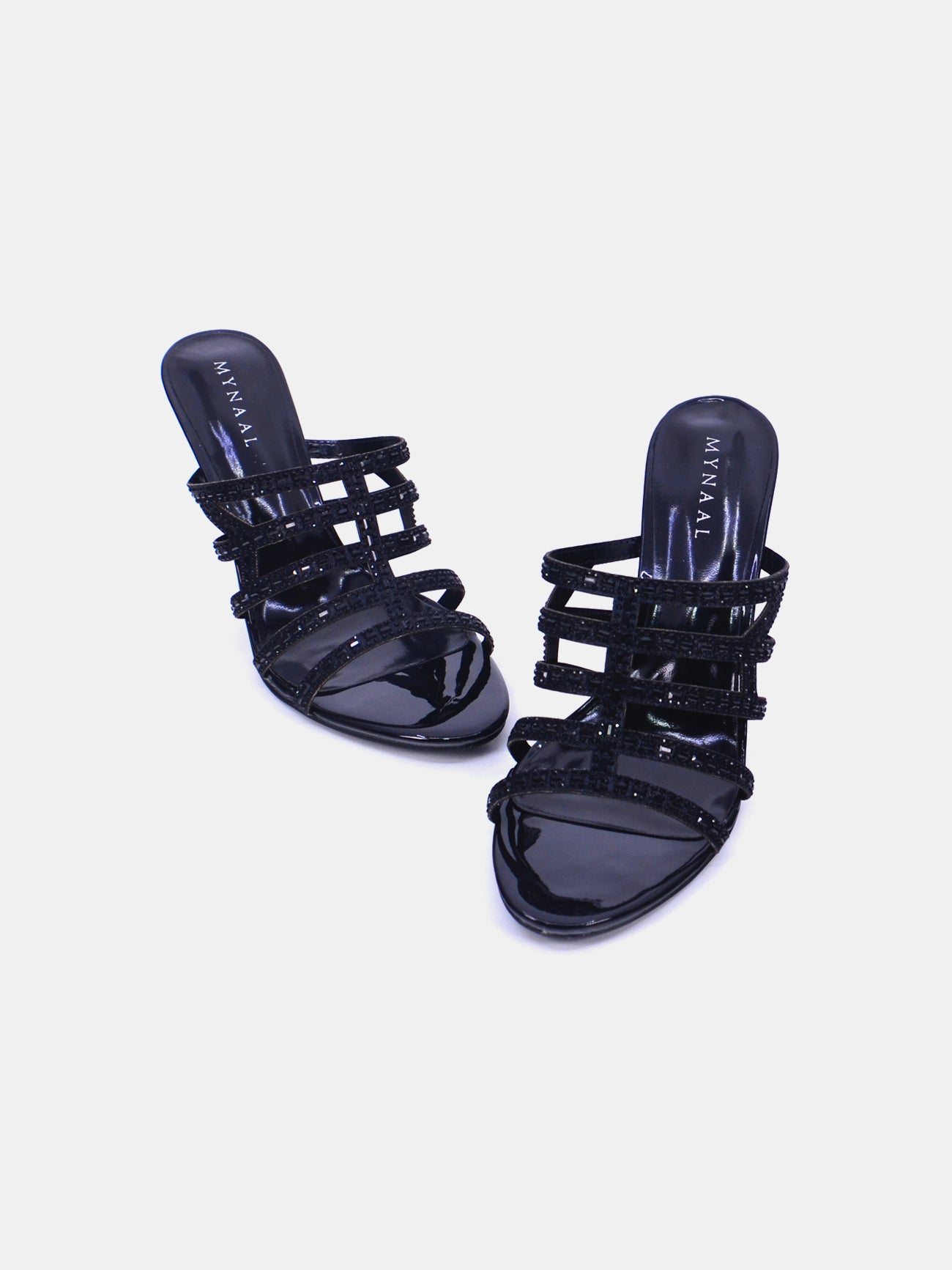 Mynaal Plumara Women's Pencil Heel Sandals #color_Black