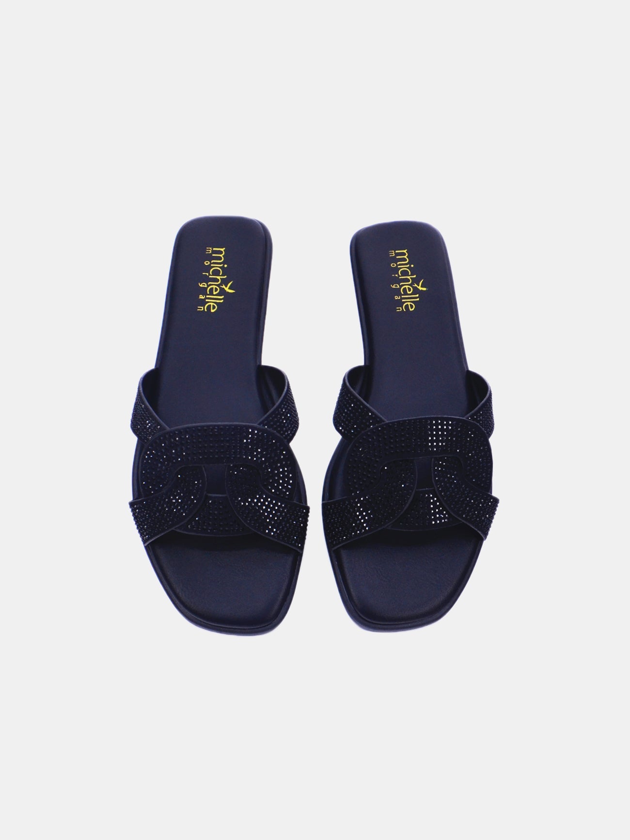 Michelle Morgan 114RC10B Women's Flat Sandals #color_Black