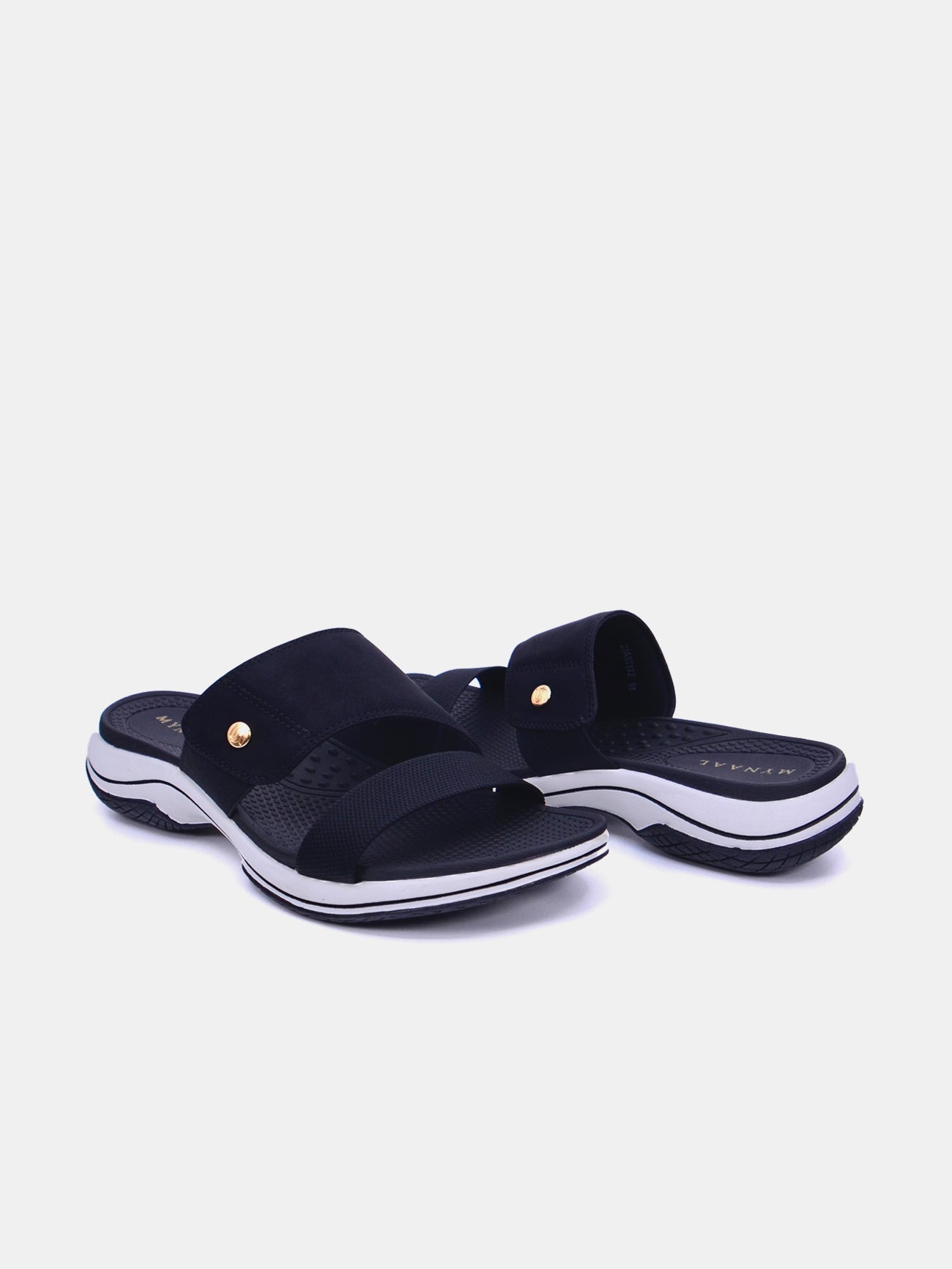 Mynaal Auria Women's Flat Sandals #color_Black