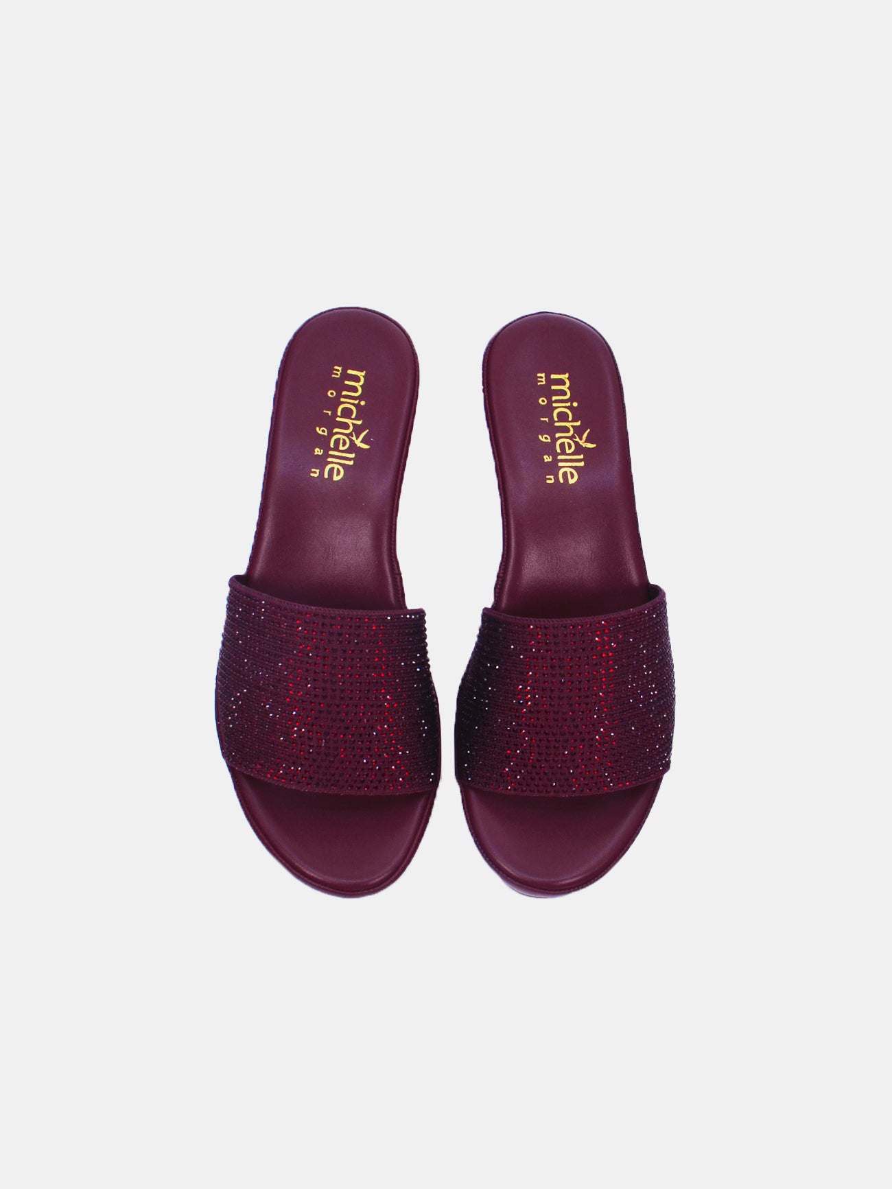 Michelle Morgan 214ZD011 Women's Wedge Sandals #color_Maroon