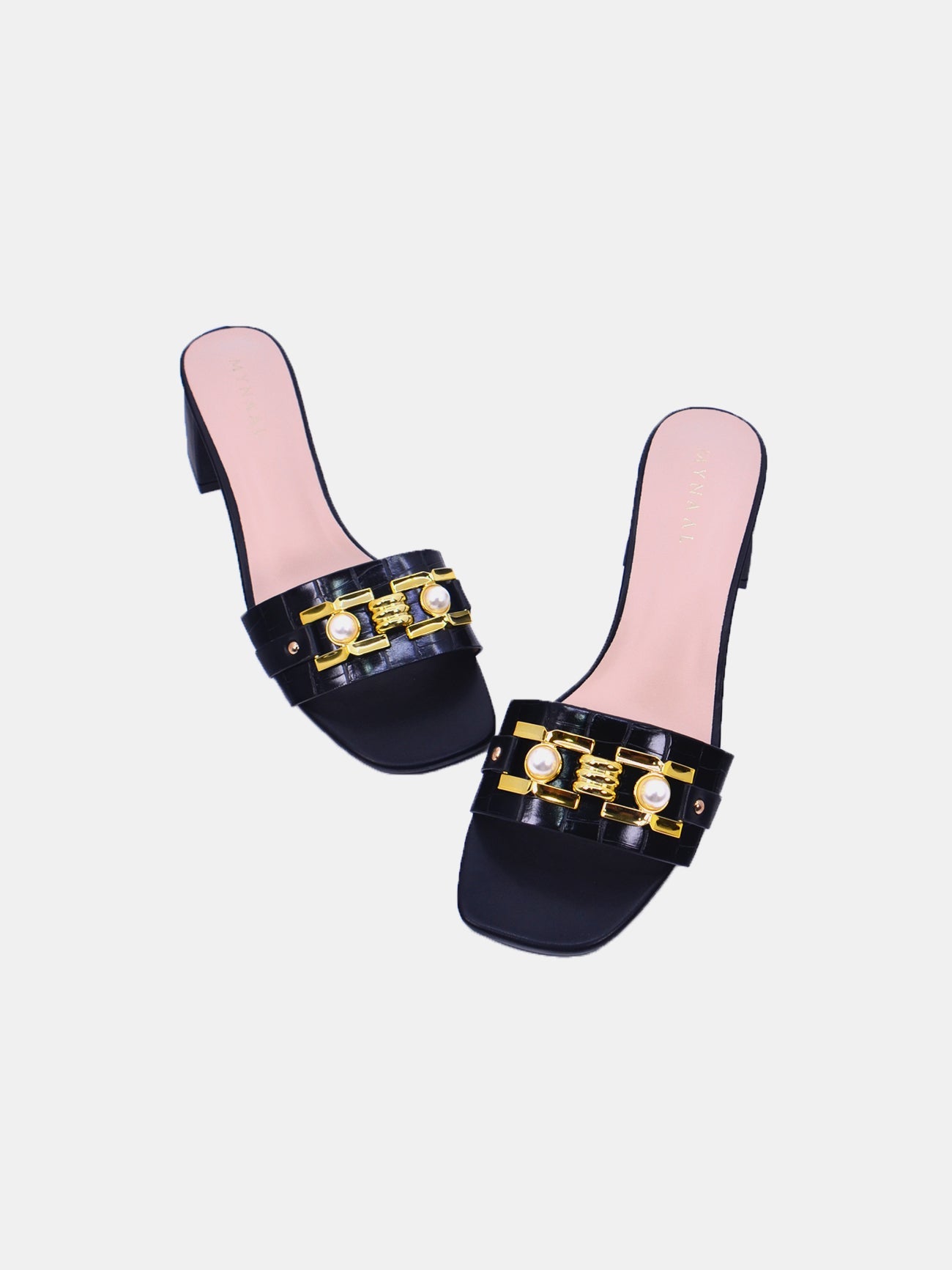 Mynaal Nova Women's Block Heel Sandals #color_Black