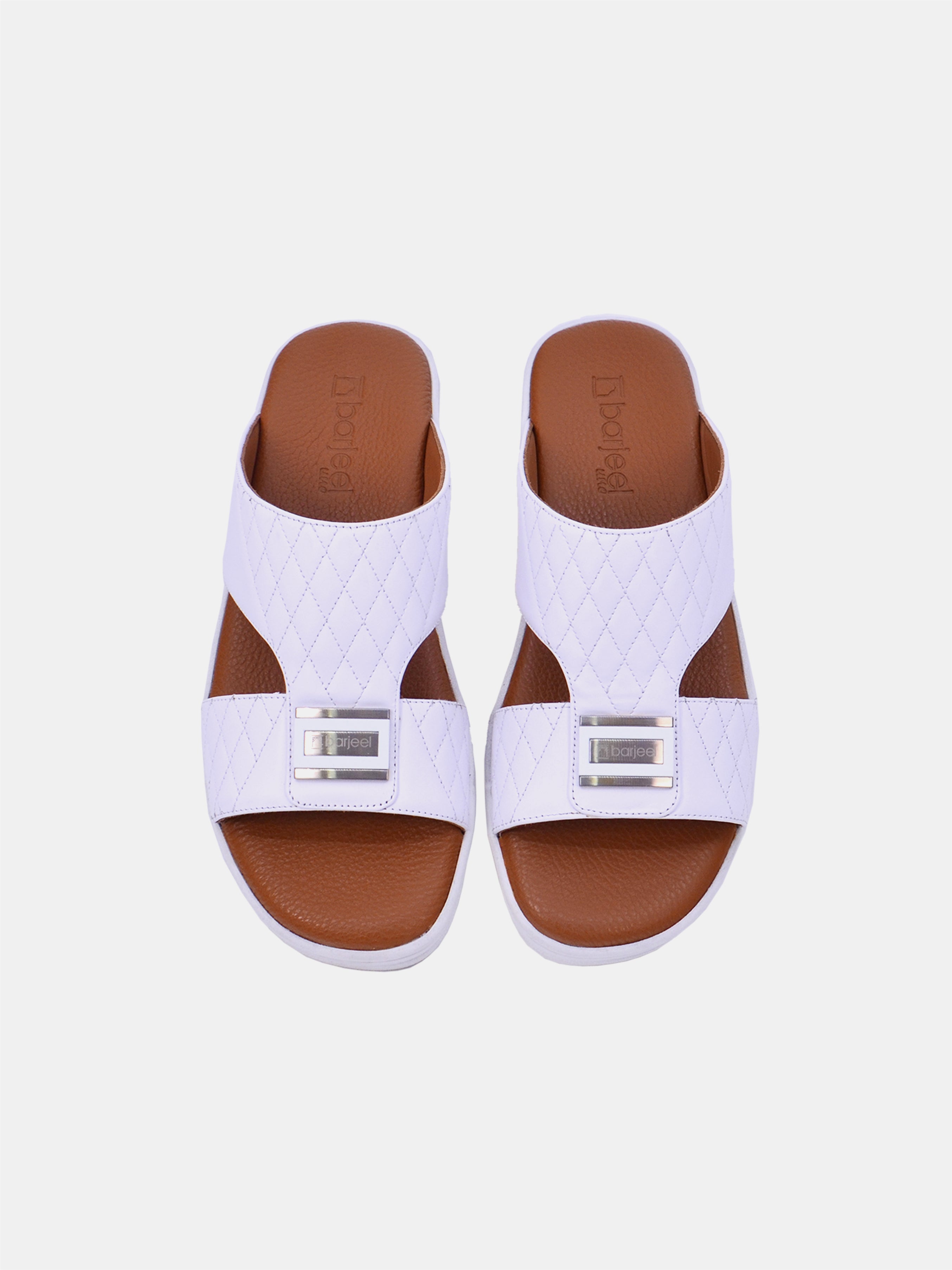 Barjeel Uno MSA138 Men Arabic Sandals #color_White