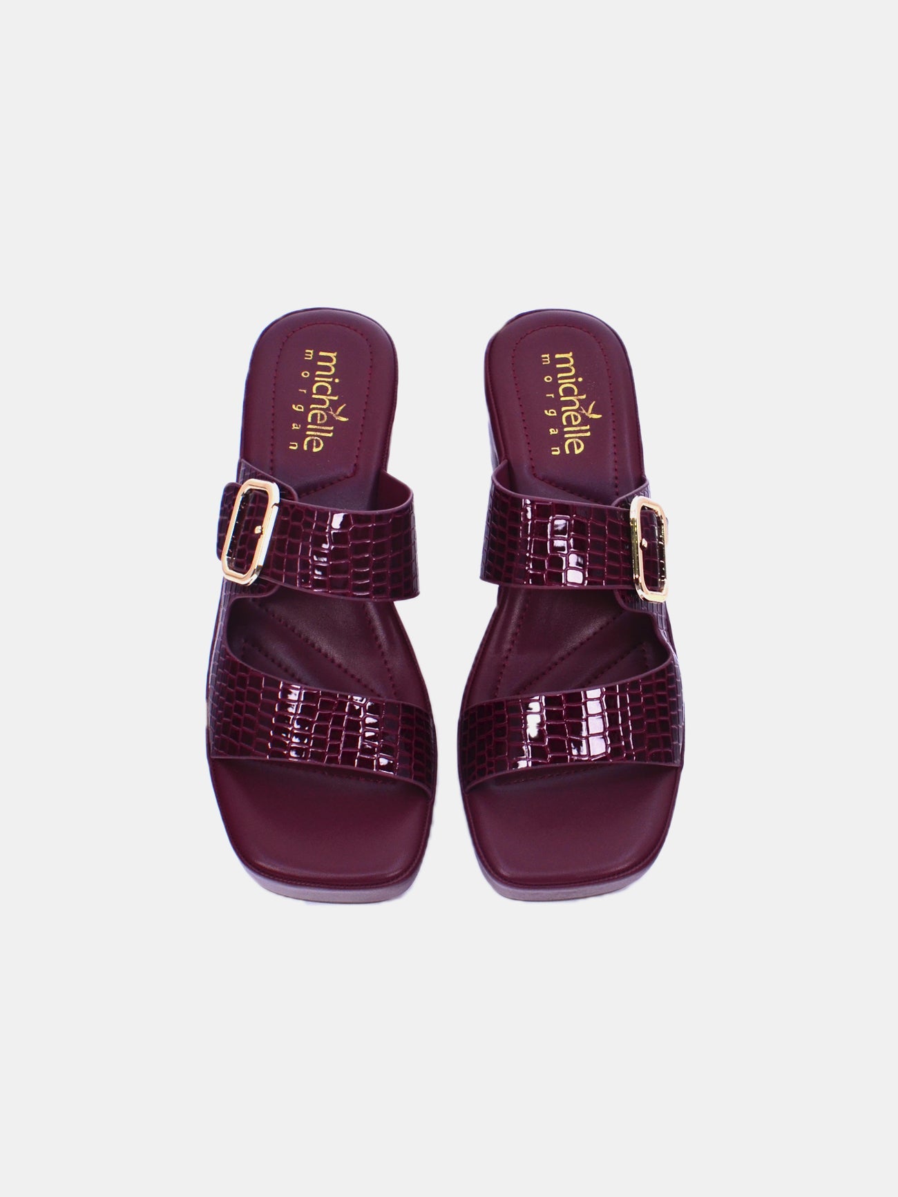 Michelle Morgan 314ZD238 Women's Heeled Sandals #color_Maroon