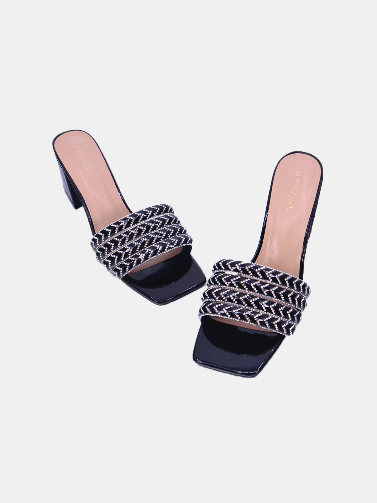 Mynaal Styra Women's Block Heel Sandals #color_Black
